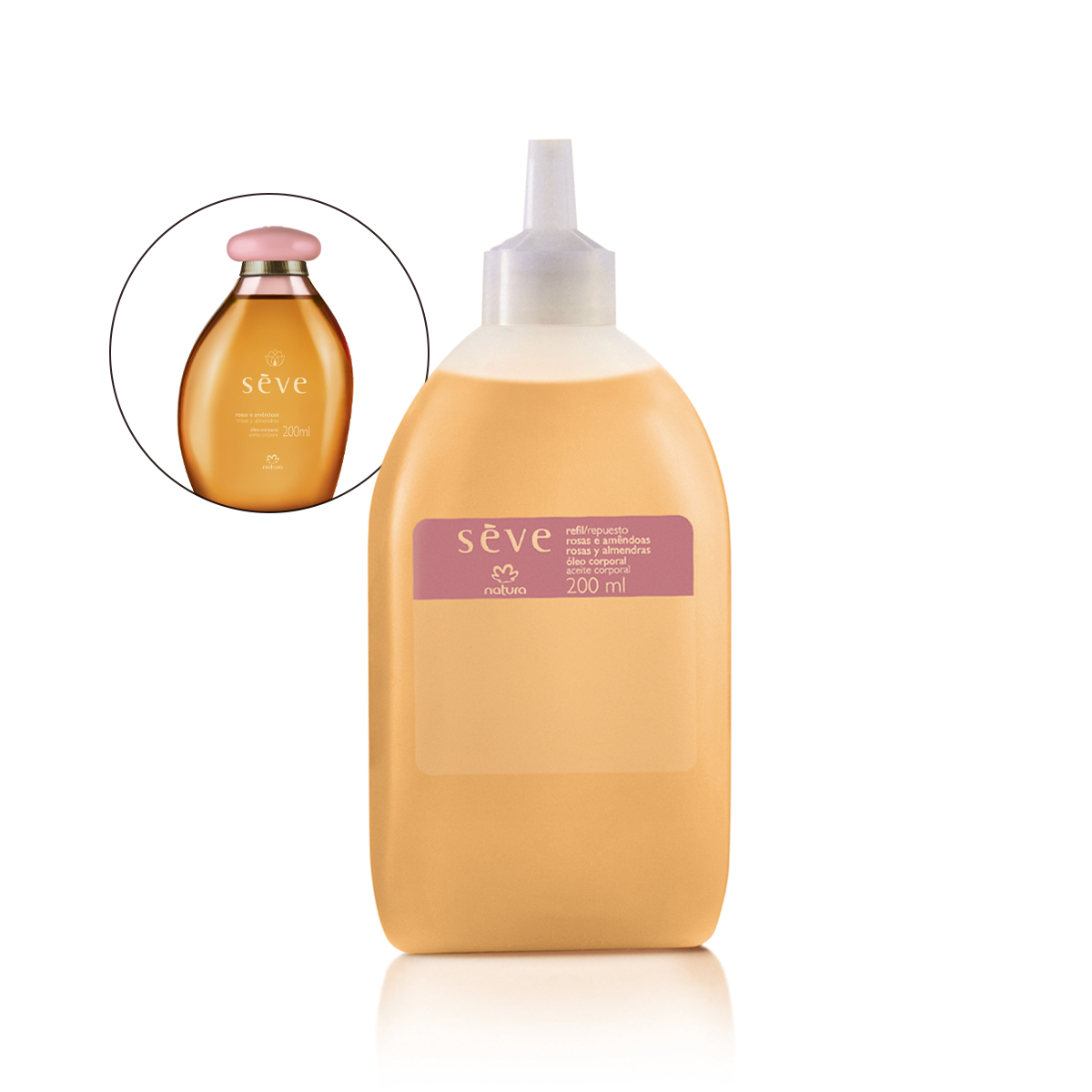 Refil Óleo Desodorante Corporal Sève Rosas e Amêndoas