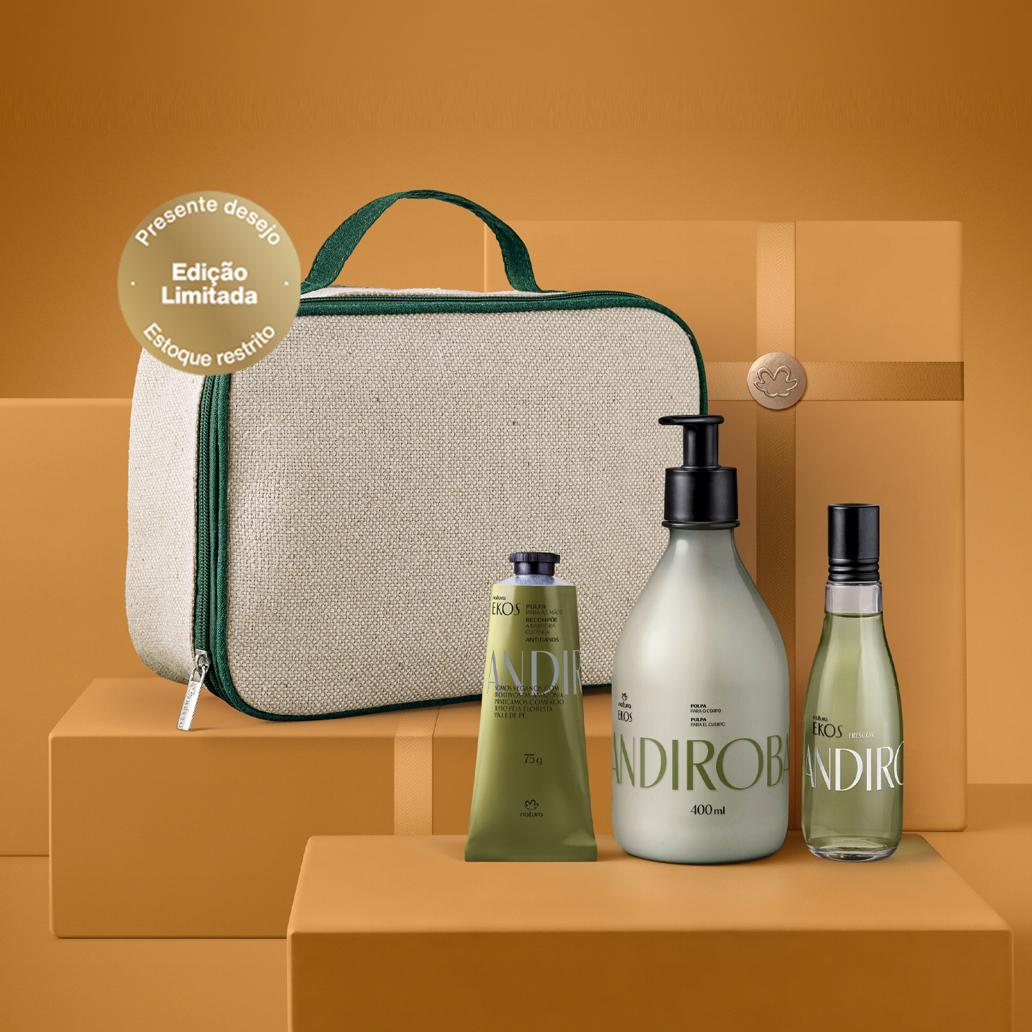 Presente Natura Ekos Andiroba com Frasqueira (4 produtos)