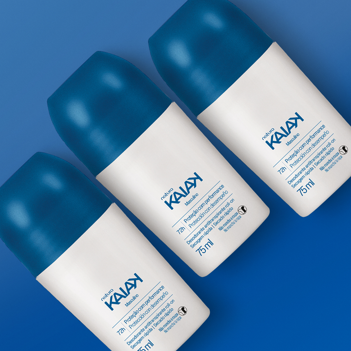 Kit Desodorante Antitranspirante Roll-on Kaiak Masculino (3 unidades)