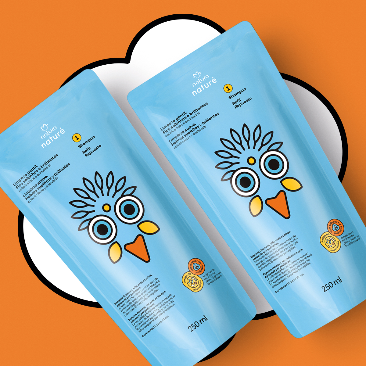 Kit Refil Shampoo para Cabelos Lisos e Ondulados Naturé (2 unidades)