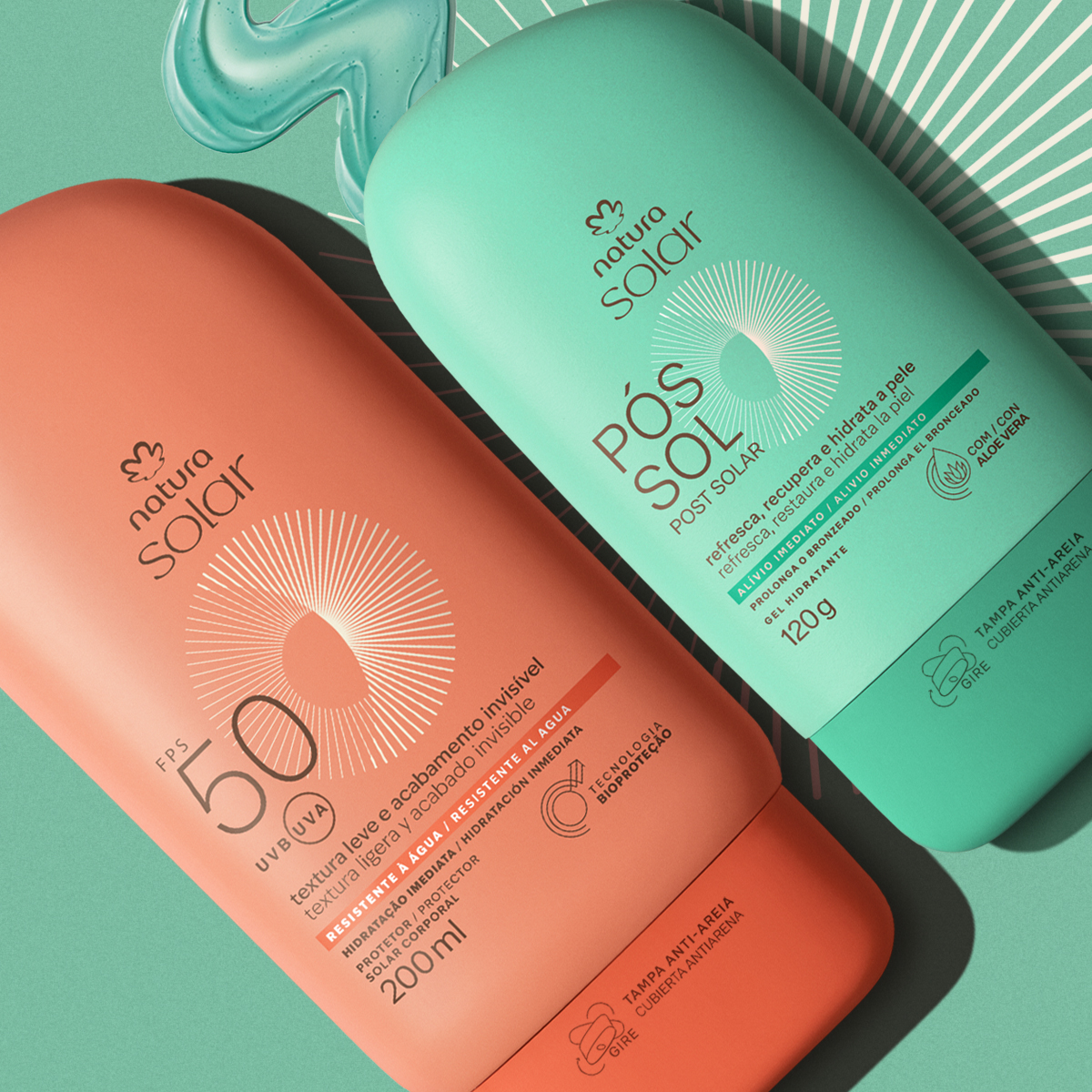 Kit Protetor Solar Corporal FPS 50 e Gel Hidratante Pós-sol Natura Solar