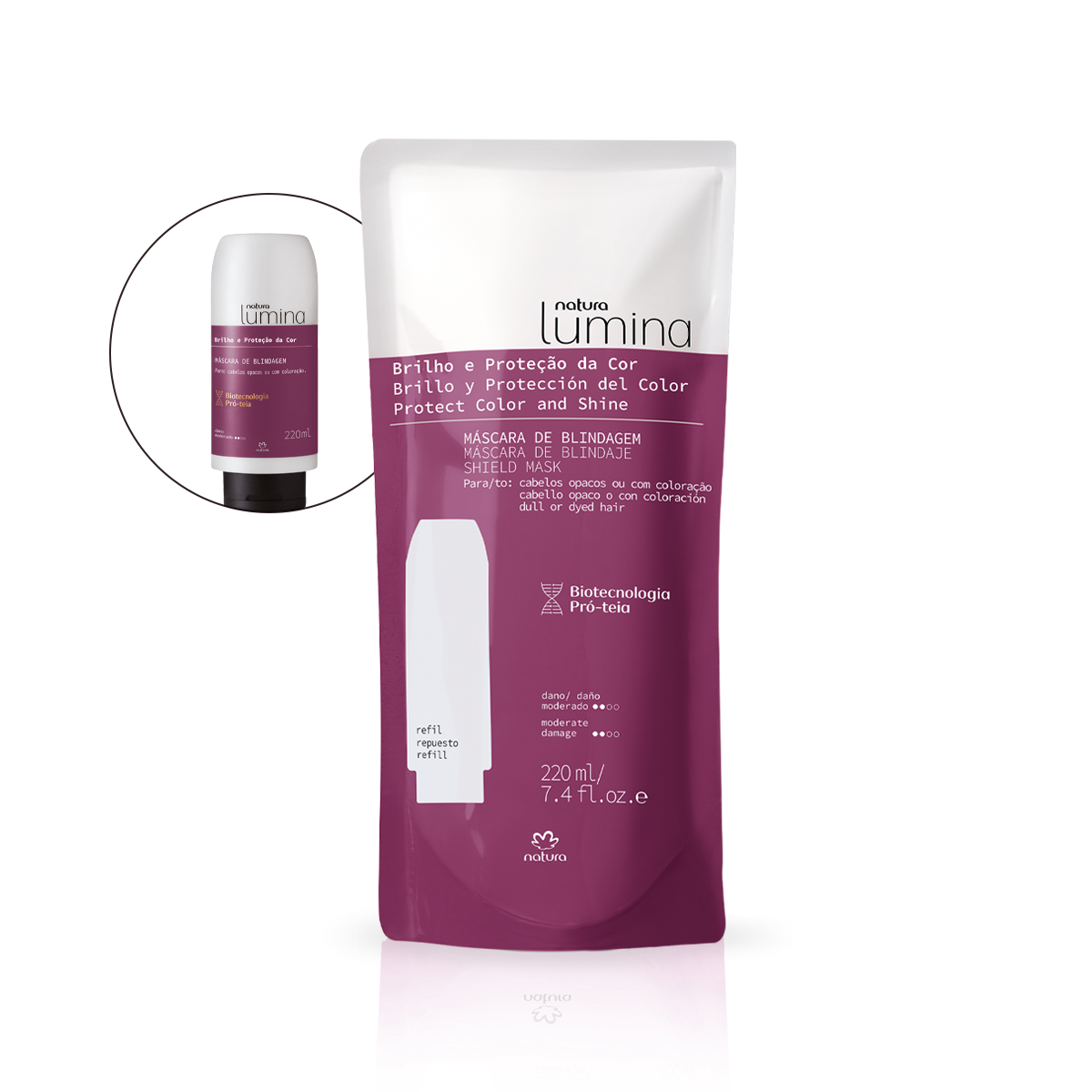 Refil Máscara de Blindagem para Cabelos Opacos ou com Coloração Lumina