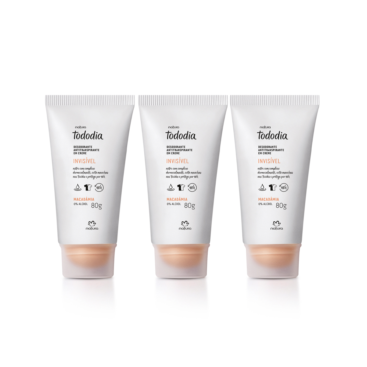 Kit Desodorante Antitranspirante em Creme Tododia Macadâmia 3 un de 80 g