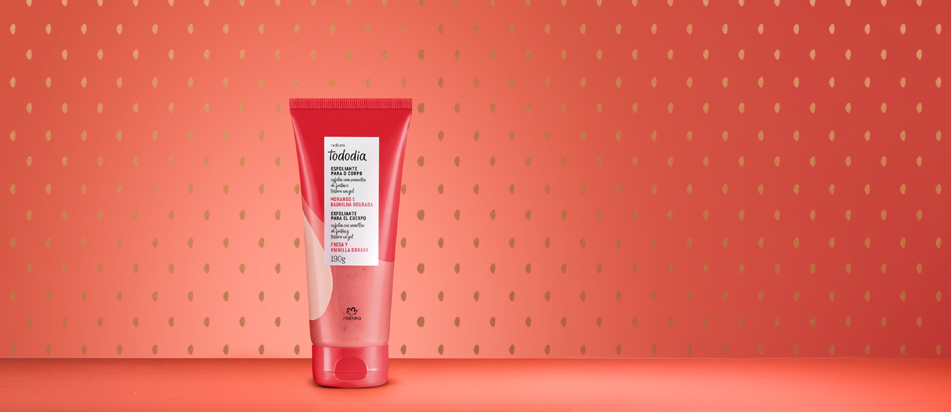 Esfoliante para o Corpo Tododia Morango e Baunilha Dourada