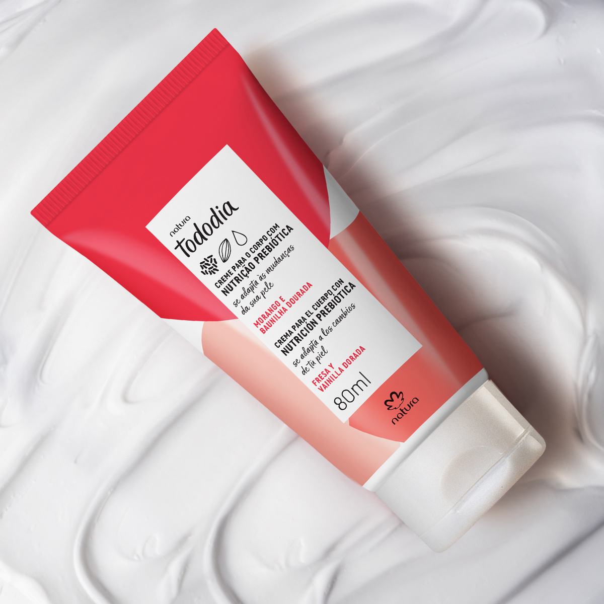 Creme Desodorante Nutritivo para o Corpo Tododia Morango e Baunilha Dourada
