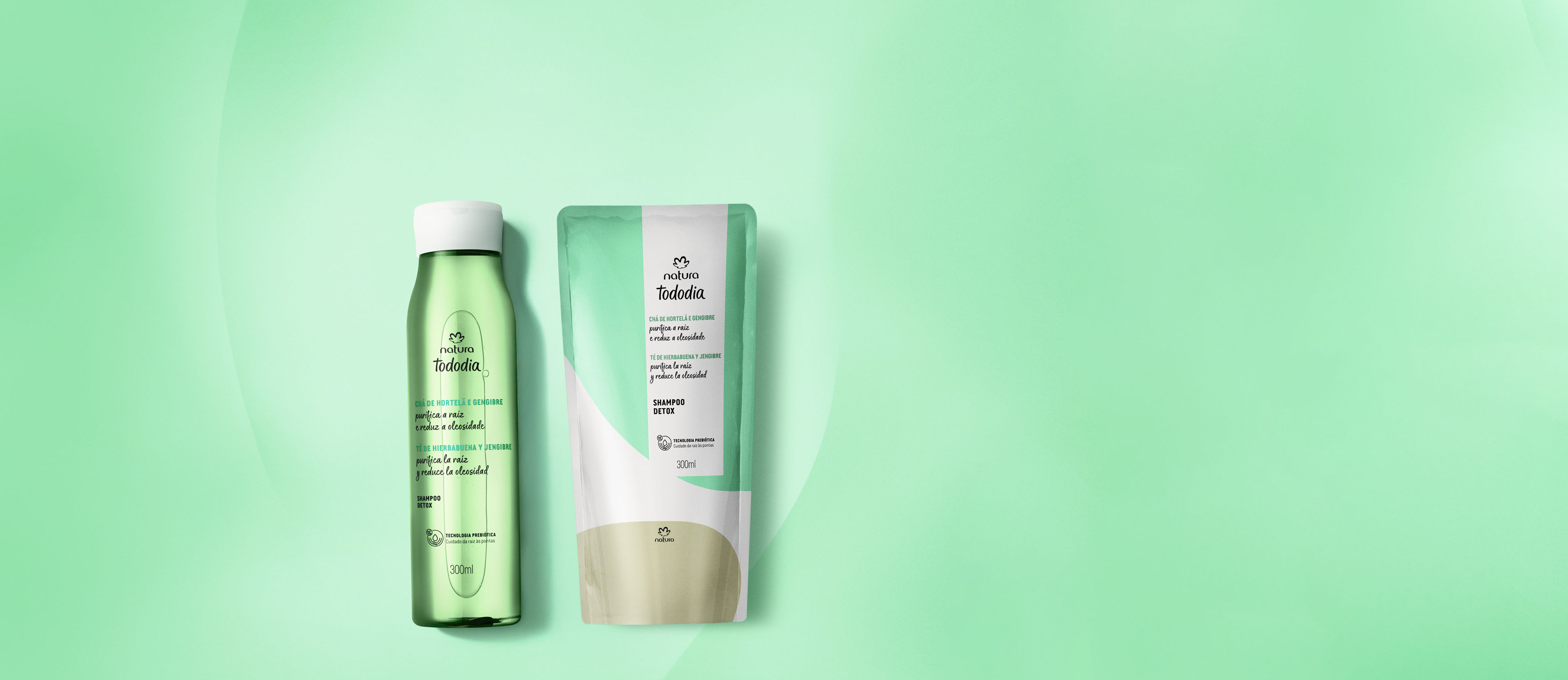 Kit Shampoo Detox Tododia Chá de Hortelã e Gengibre com Refil