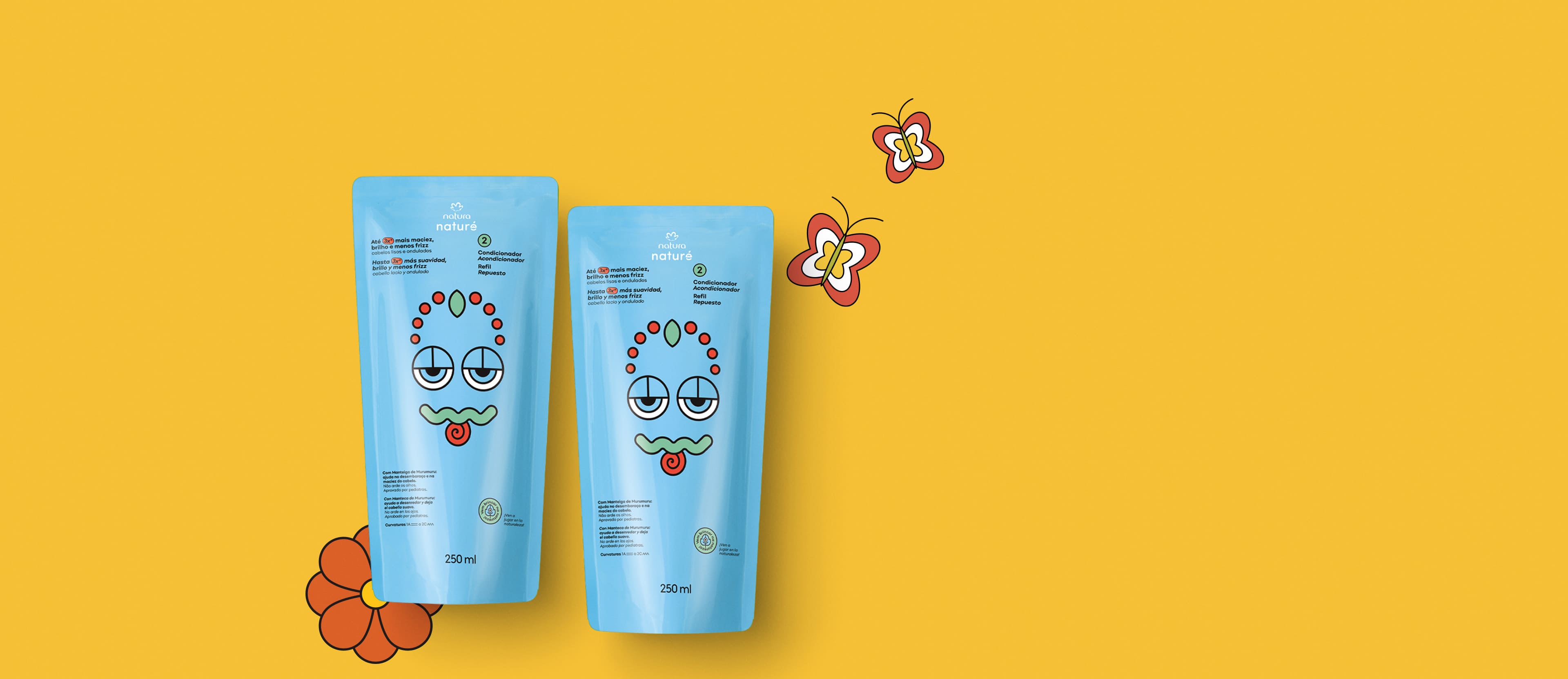 Kit Refil Condicionador para Cabelos Lisos e Ondulados Naturé (2 unidades)