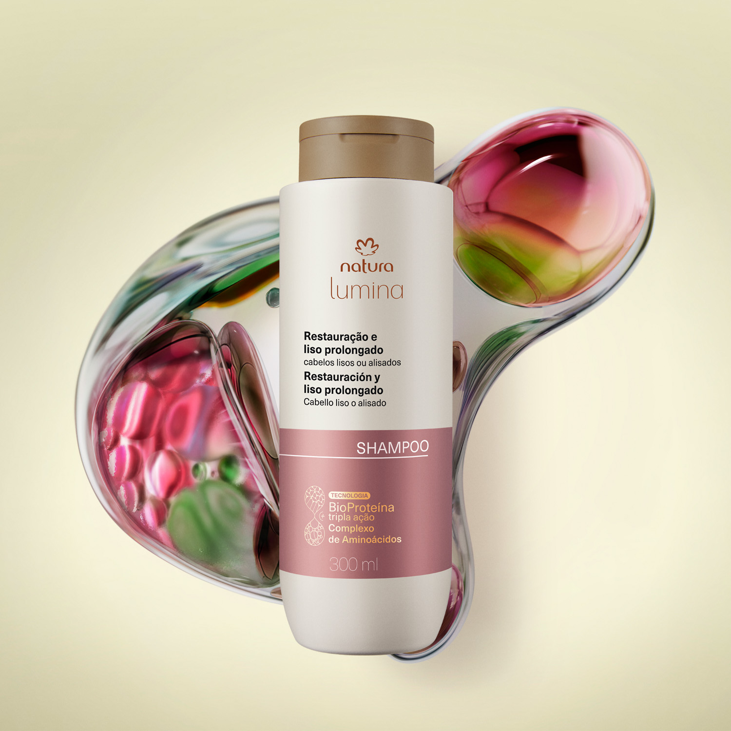 Shampoo Lumina Restaurador para Restauração e Liso Prolongado