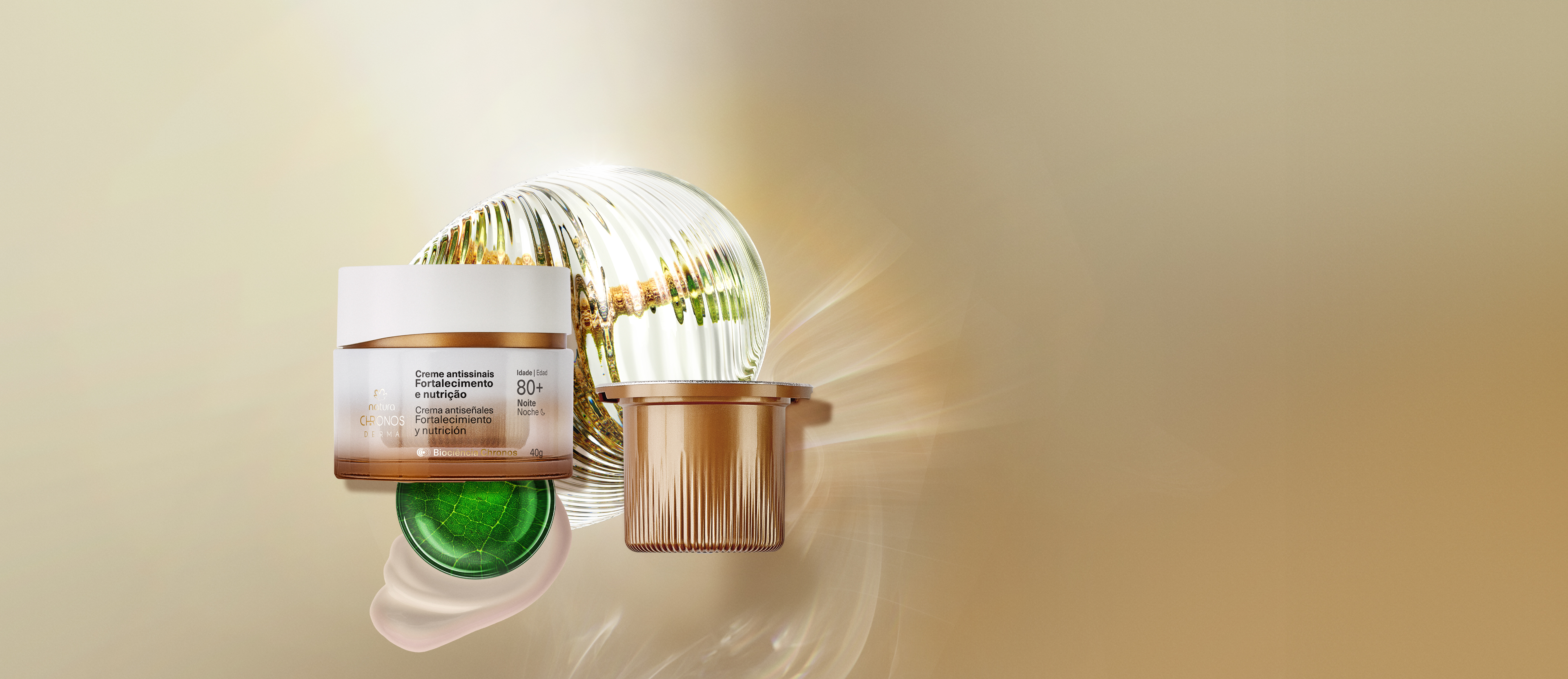 Kit Creme Antissinais 80+ Noite Chronos Derma com Refil