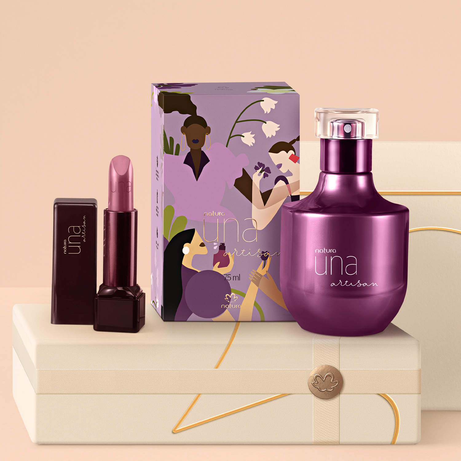 Presente Natura Una Artisan Edição Especial Perfume e Batom (2 produtos)