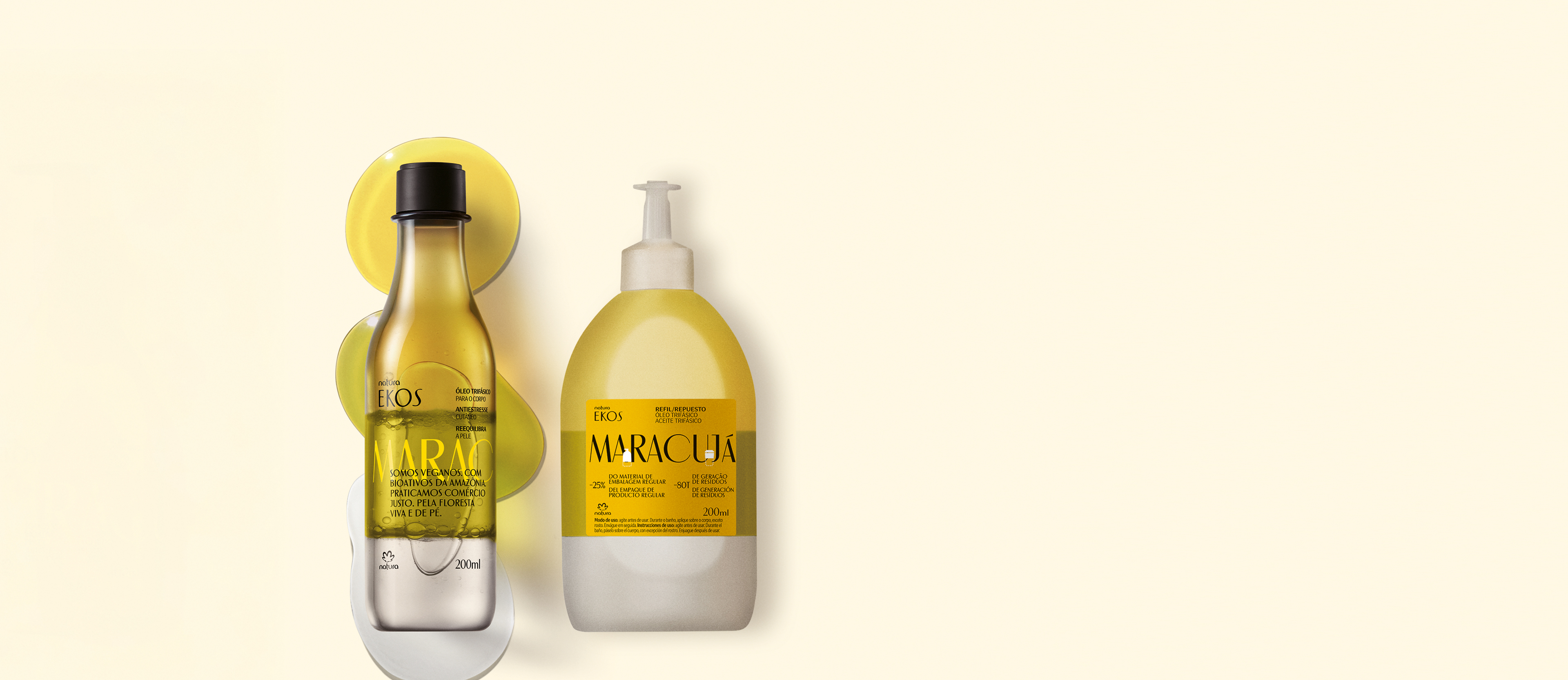 Kit Óleo Trifásico Desodorante Corporal Ekos Maracujá com Refil