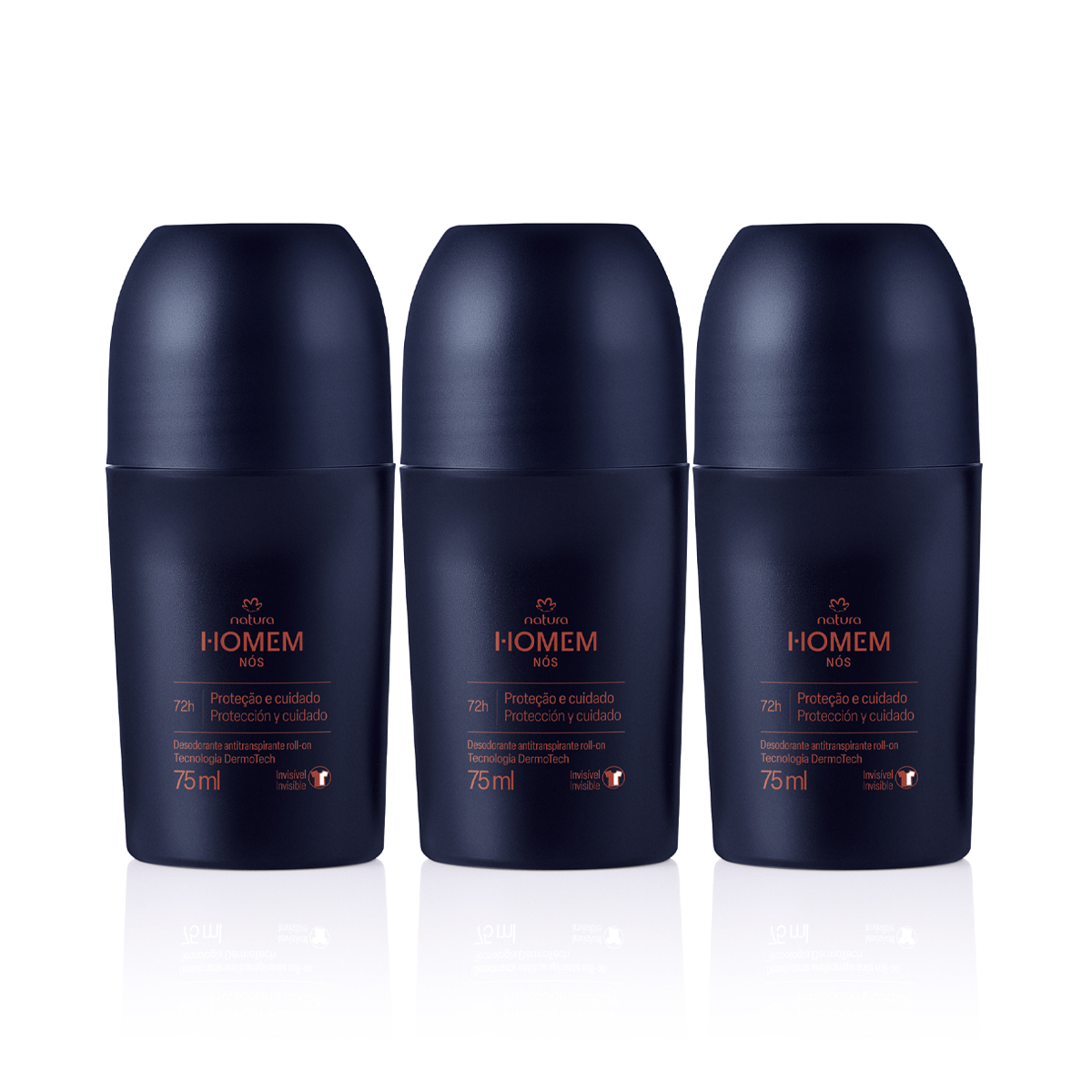 Kit Desodorante Antitranspirante Roll-on Natura Homem Nós (3 unidades)