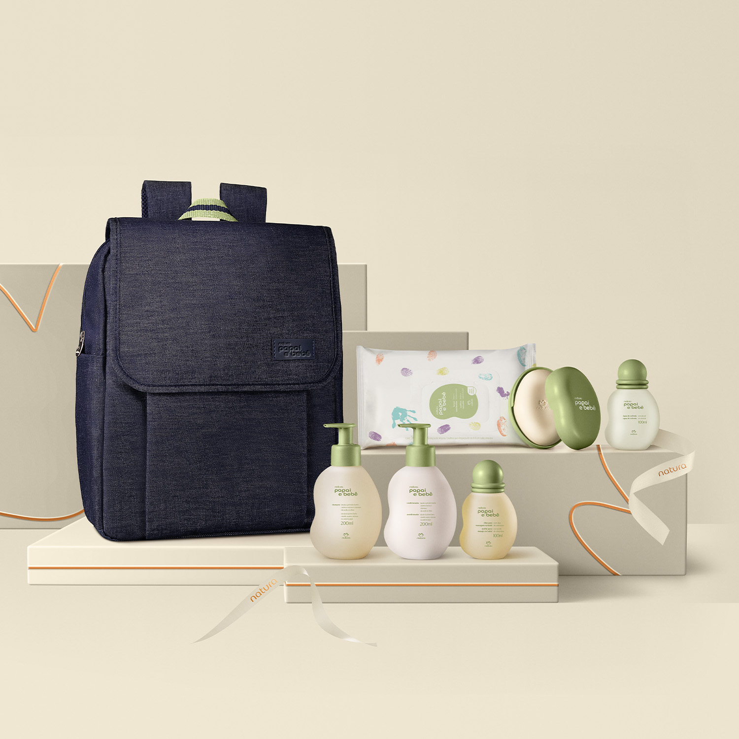 Presente Natura Papai e Bebê com Mochila (7 produtos)