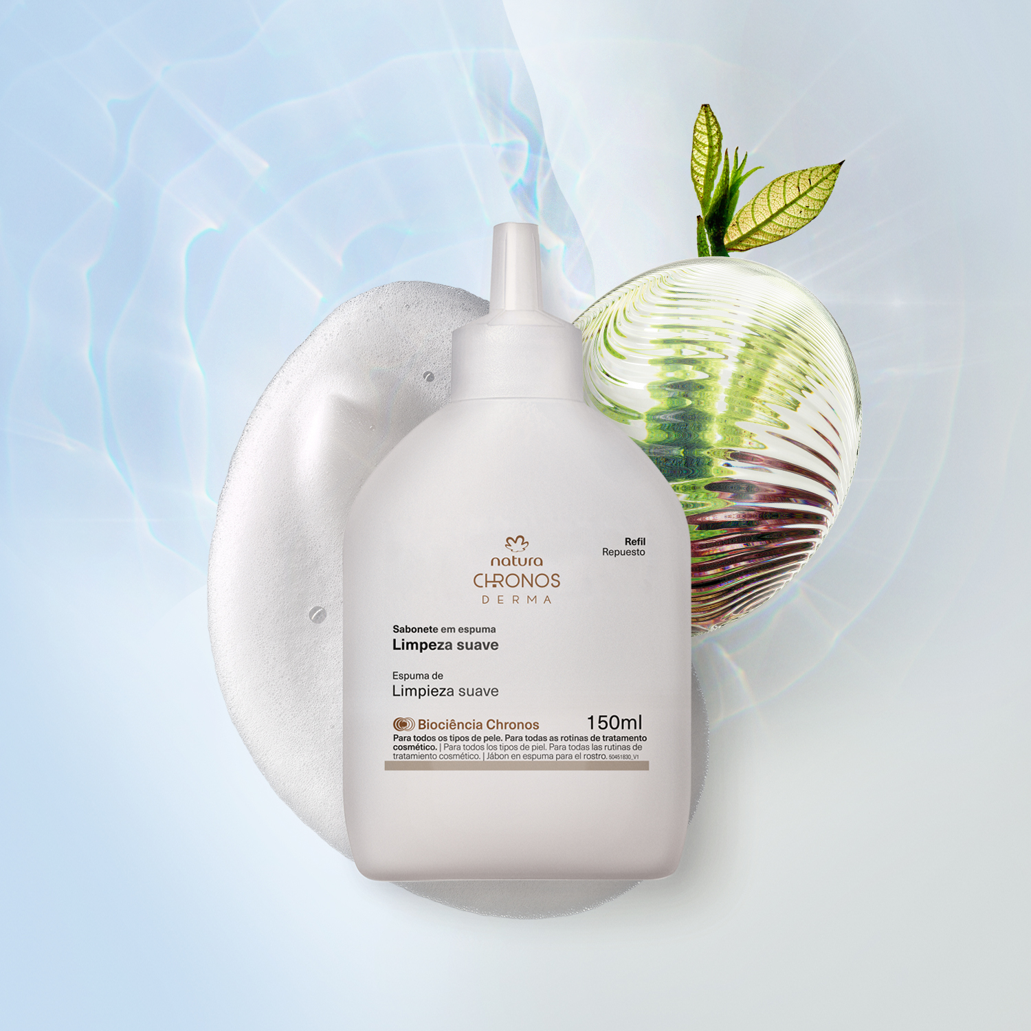 Refil Sabonete em Espuma Limpeza Suave Chronos Derma