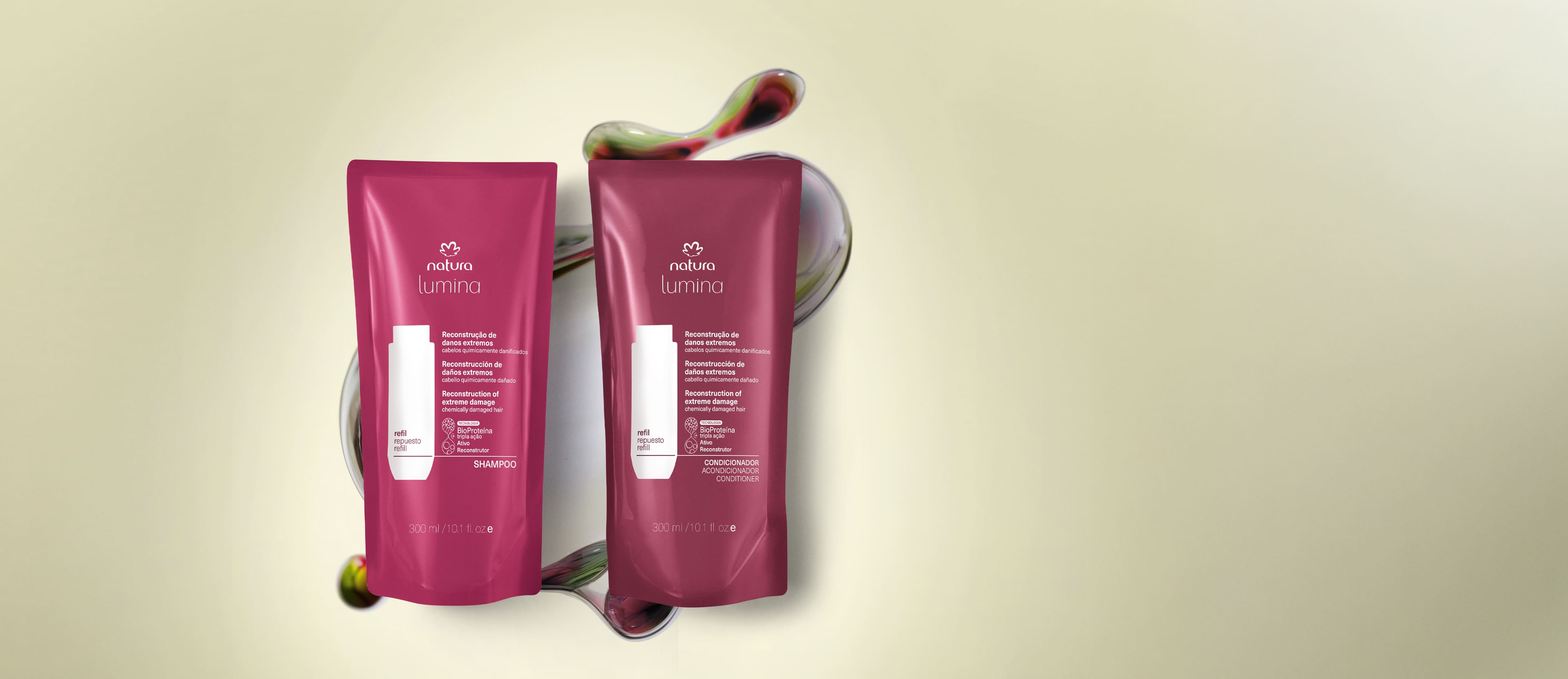 Kit Refis Shampoo e Condicionador Lumina Reconstrução de Danos Extremos (2 produtos)