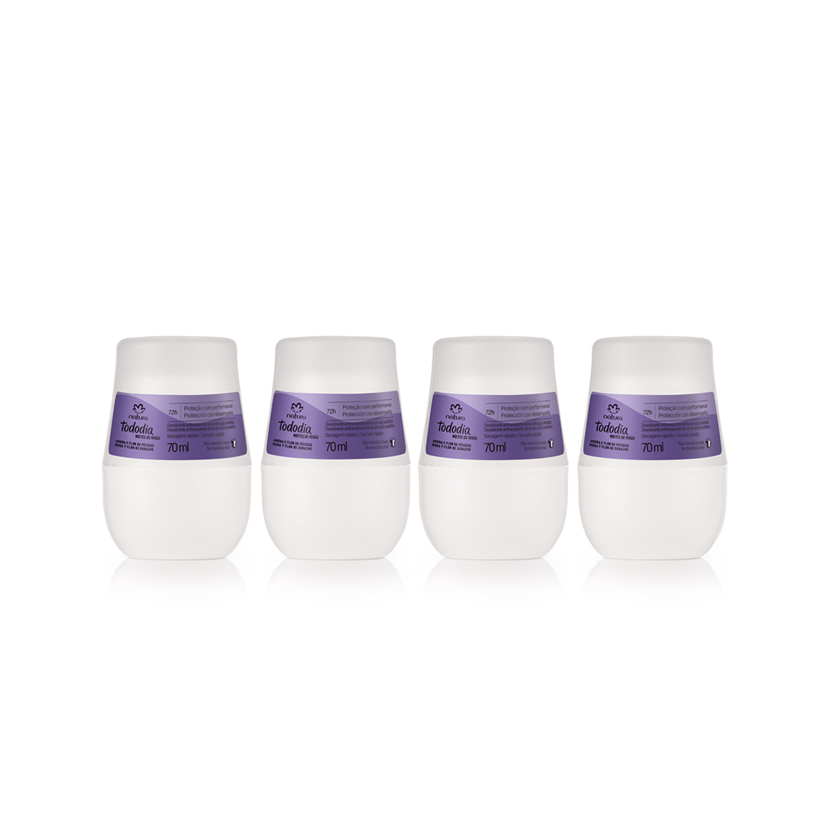 Kit Desodorantes Roll-on Tododia Amora e Flor de Pêssego (4 produtos)