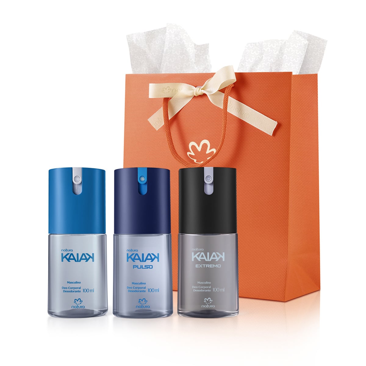Kit Desodorante Corporal Natura Kaiak Cl&aacute;ssico, Pulso e Extremo (3 produtos)