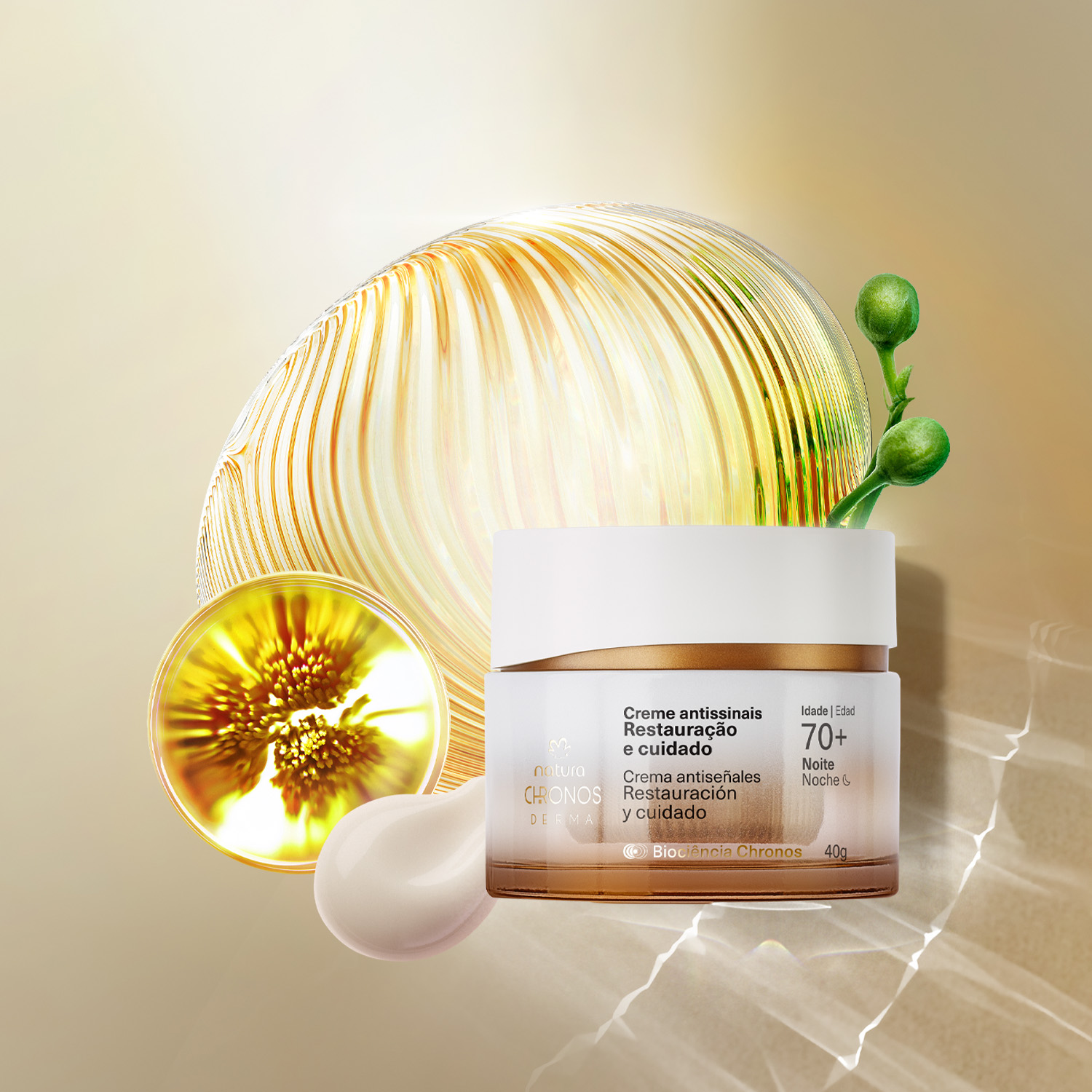 Creme Antissinais Restauração e Cuidado 70+ Noite Chronos Derma