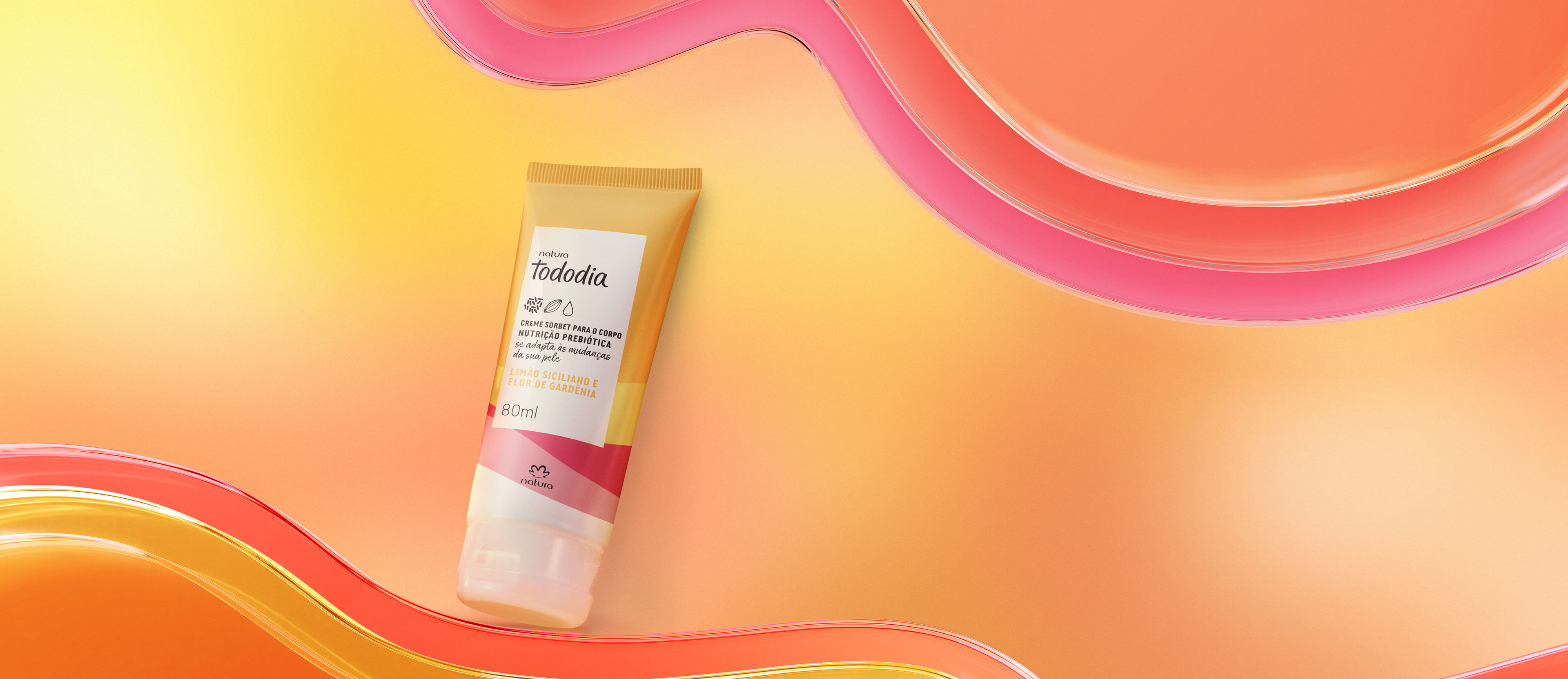 Mini Hidratante Sorbet Tododia Limão Siciliano e Flor de Gardênia  80 ml