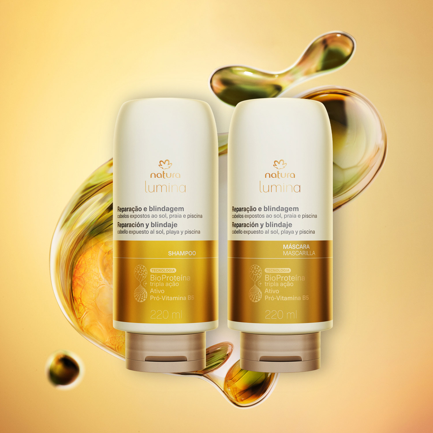 Kit Shampoo e Máscara Lumina para Reparação e Blindagem