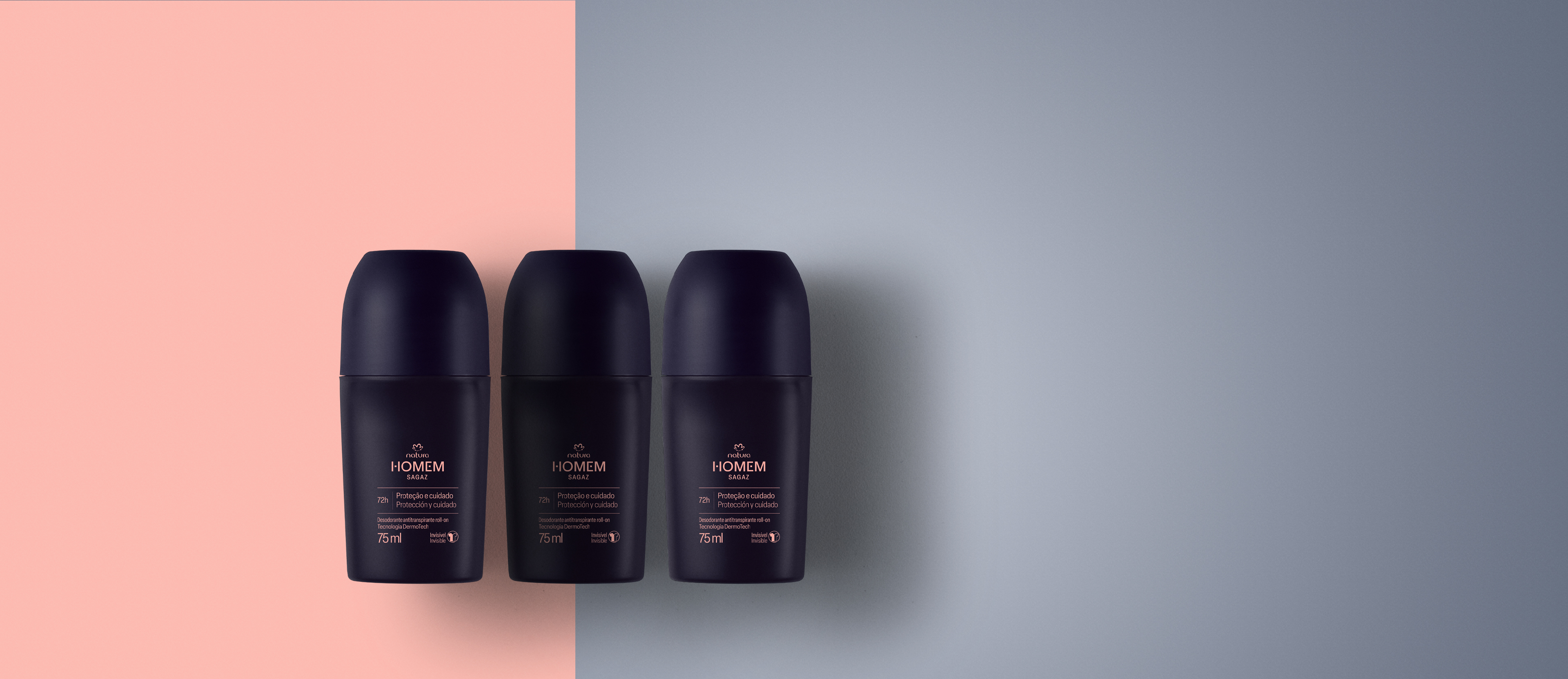 Kit Desodorante Antitranspirante Roll-on Natura Homem Sagaz (3 unidades)
