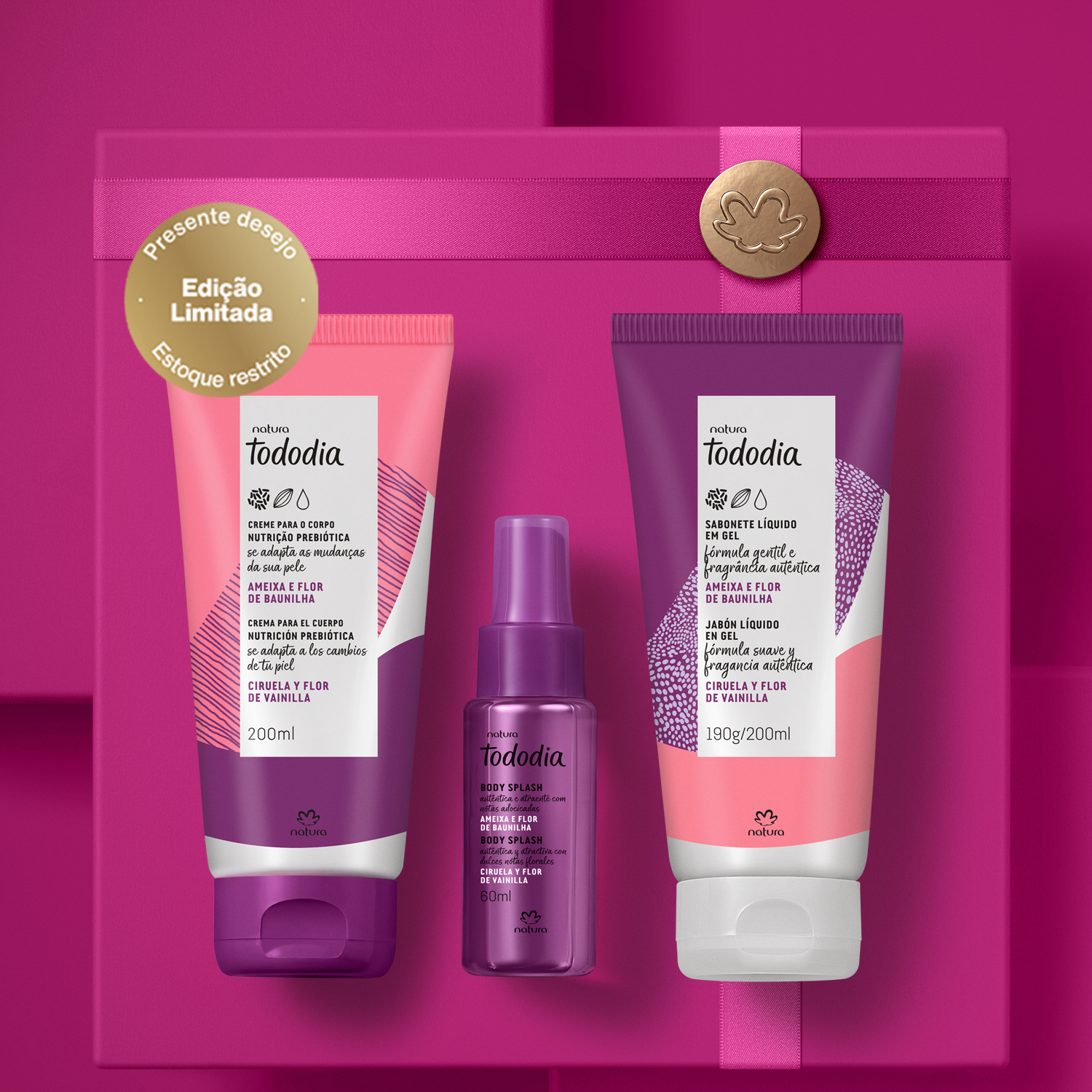 Presente Natura Tododia Ameixa e Flor de Baunilha (3 produtos)