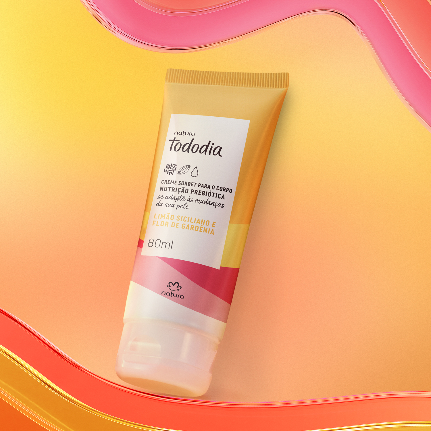 Mini Hidratante Sorbet Tododia Limão Siciliano e Flor de Gardênia  80 ml