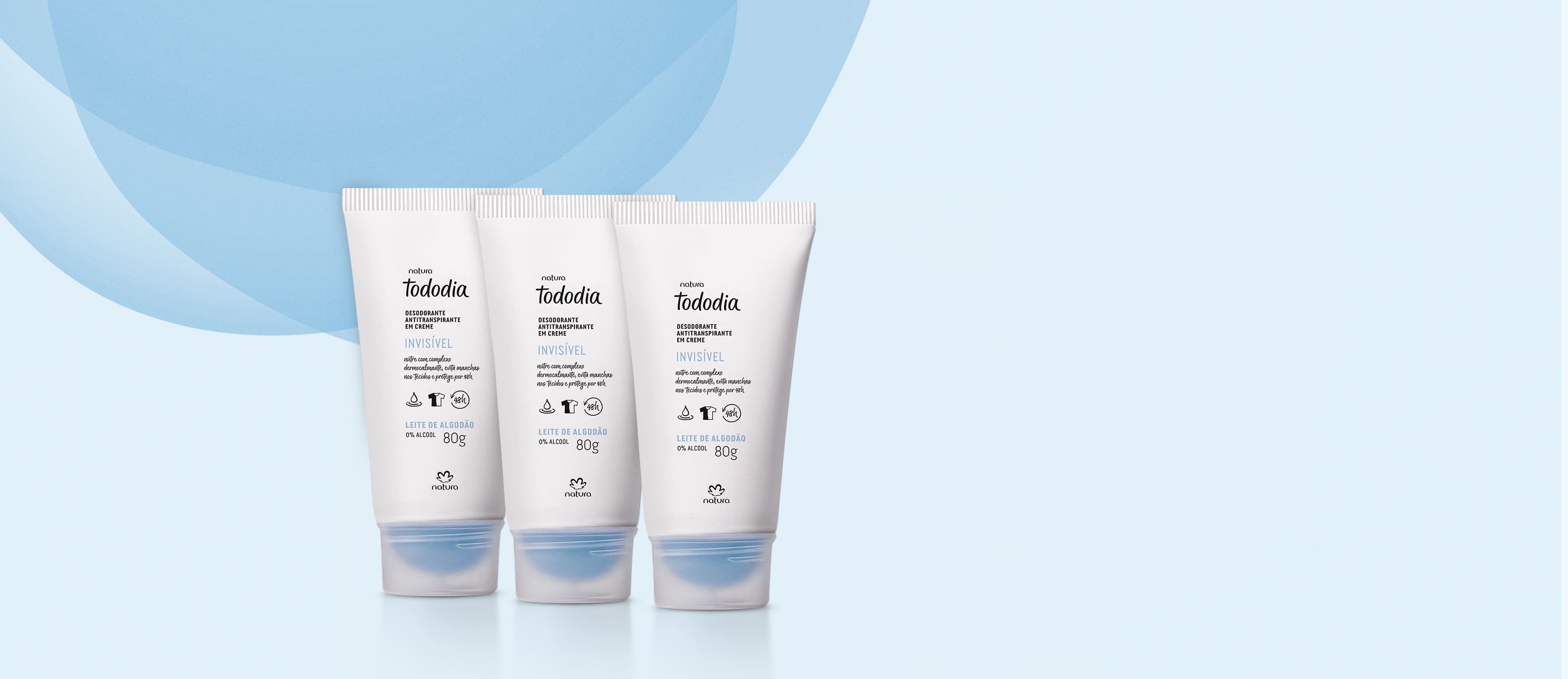 Kit Desodorante Antitranspirante em Creme Tododia Leite de Algodão (3 unidades)