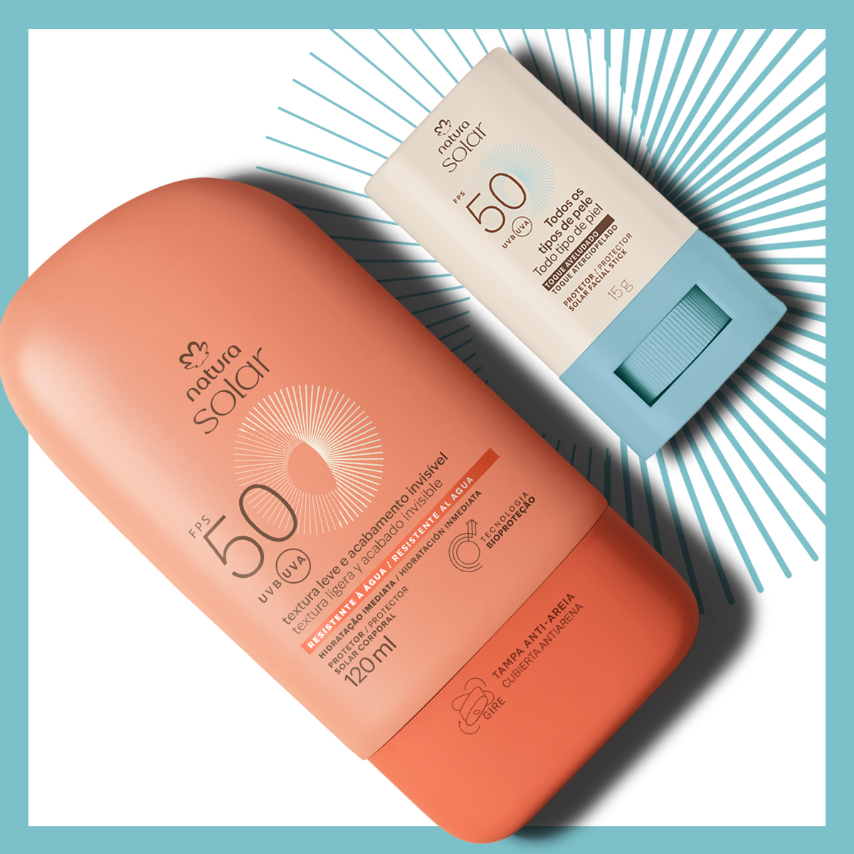 Kit Protetor Solar Facial Stick e Protetor Solar Corporal FPS 50 Natura Solar