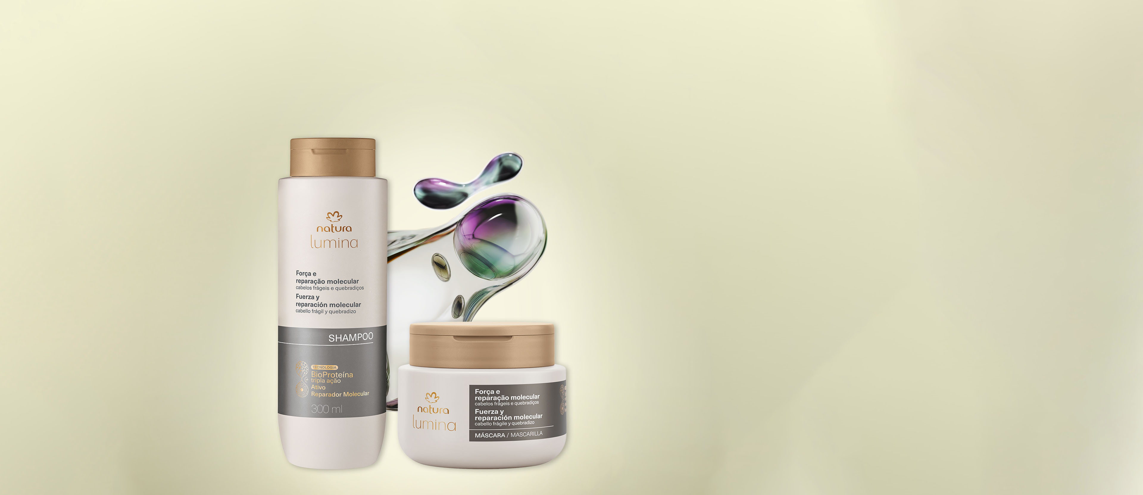 Kit Lumina Força e Reparação Molecular Shampoo e Máscara