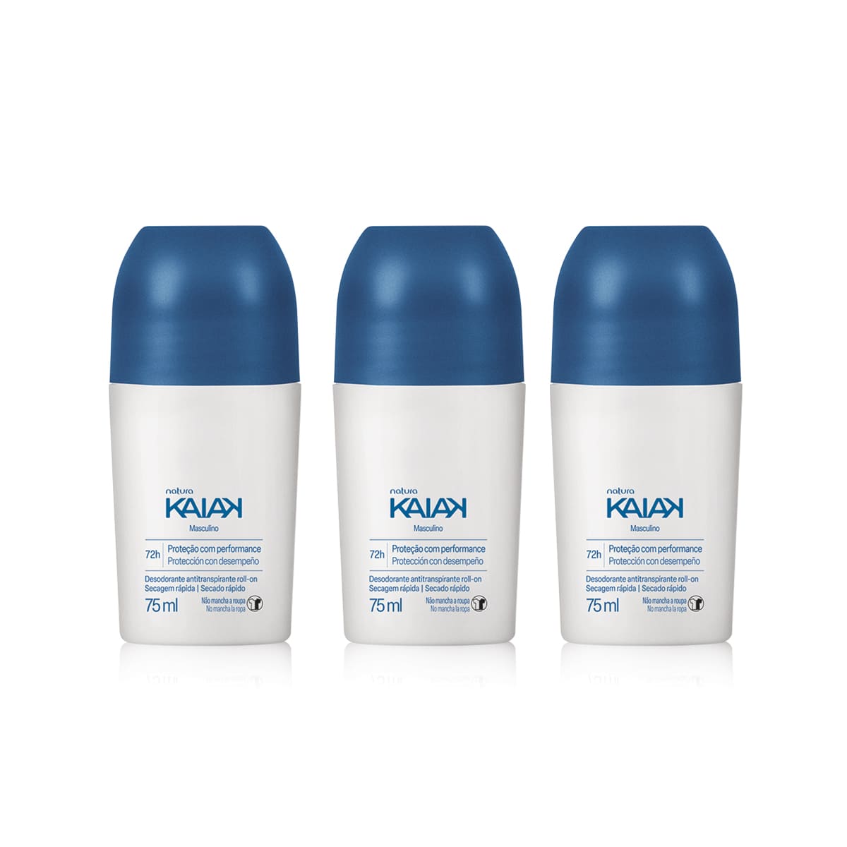 Kit Desodorante Antitranspirante Roll-on Kaiak Masculino (3 unidades)