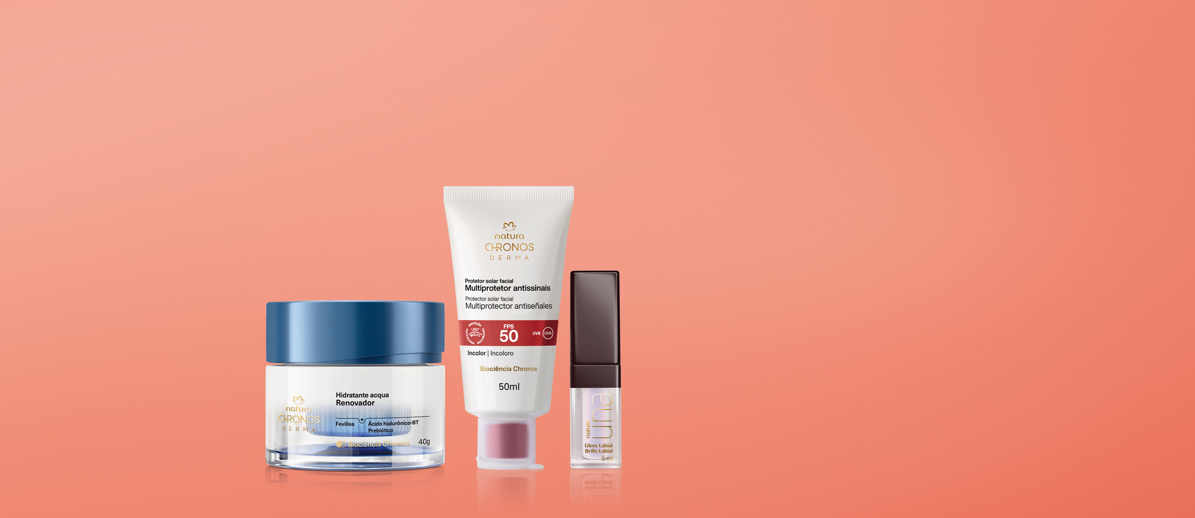 Kit Chronos Derma e Gloss Labial Una Volume Imediato Incolor