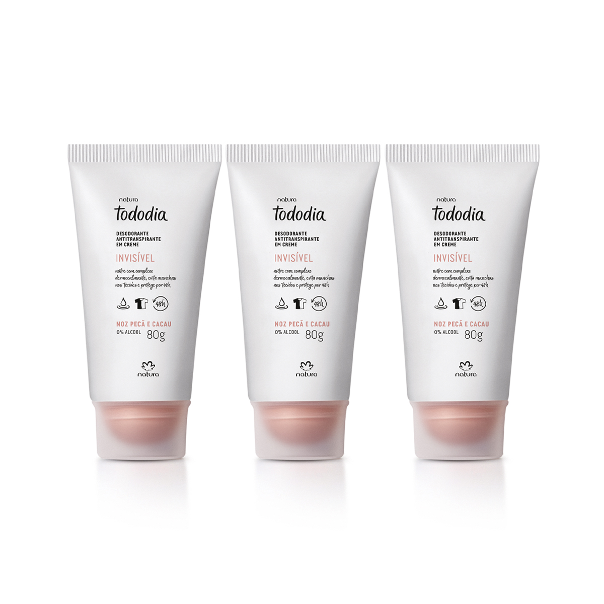 Kit Desodorante Antitranspirante em Creme Tododia Noz Pecã e Cacau 3 un de 80 g Kit Desodorante Antitranspirante em Creme Tododia Noz Pecã e Cacau 3 un de 80 g