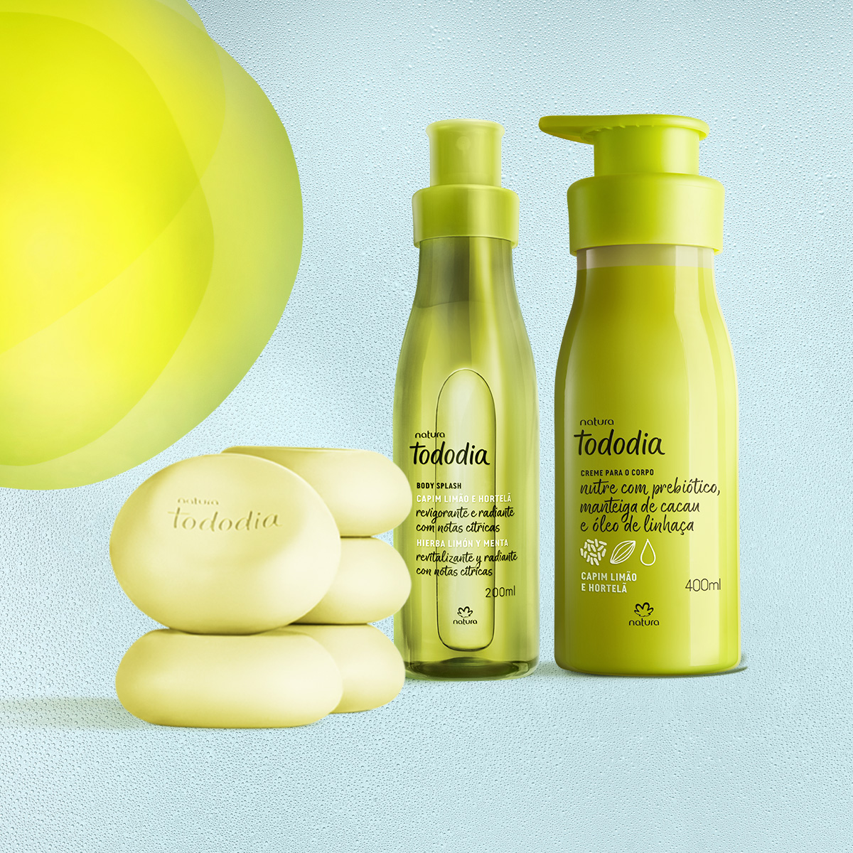 Kit Tododia Capim Limão e Hortelã com Sabonete, Hidratante e Body Splash (3 produtos)