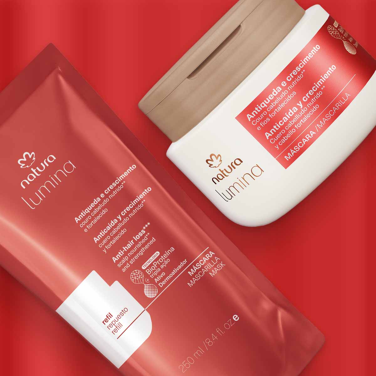 Kit Máscara com Refil Lumina Antiqueda e Crescimento