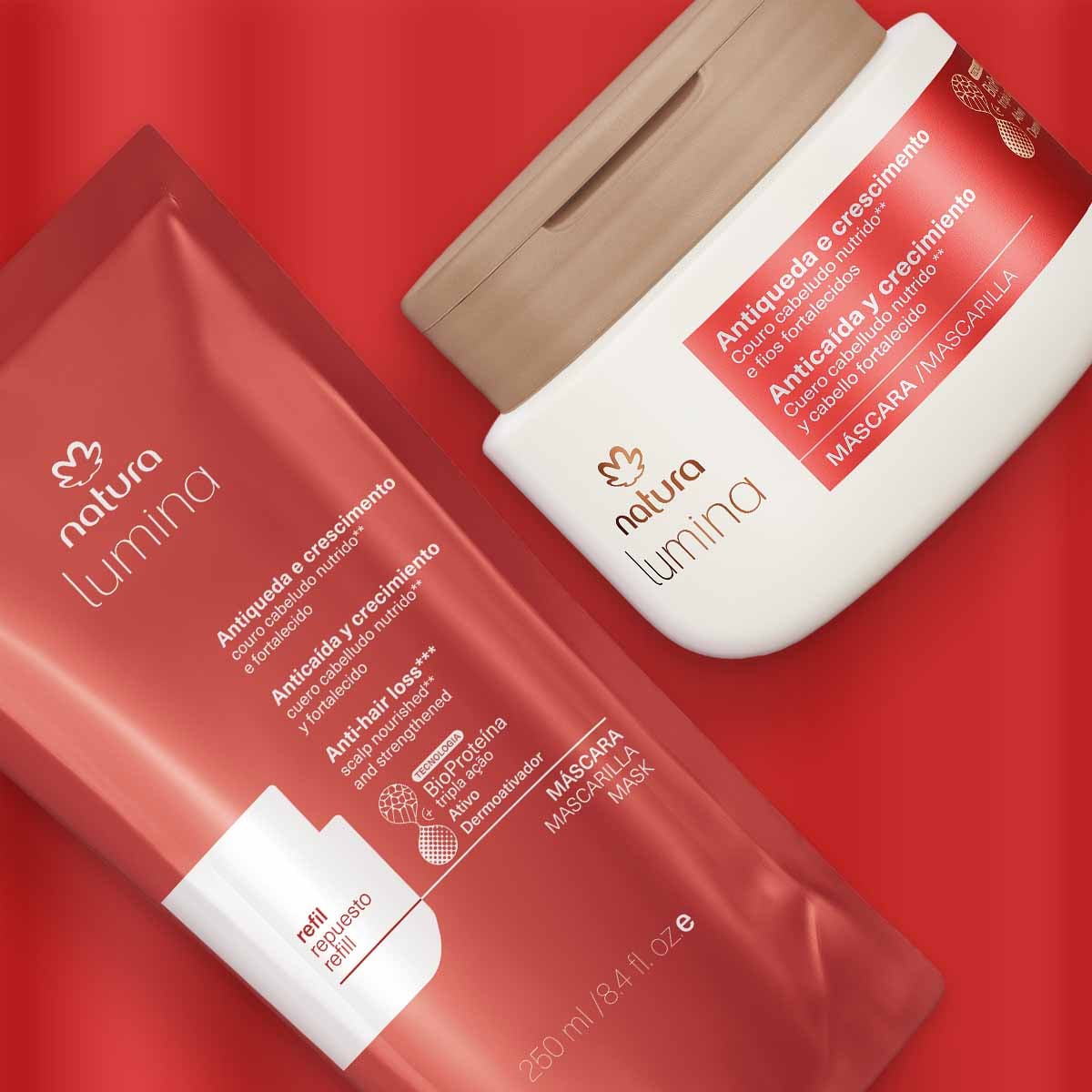 Kit Máscara com Refil Lumina Antiqueda e Crescimento