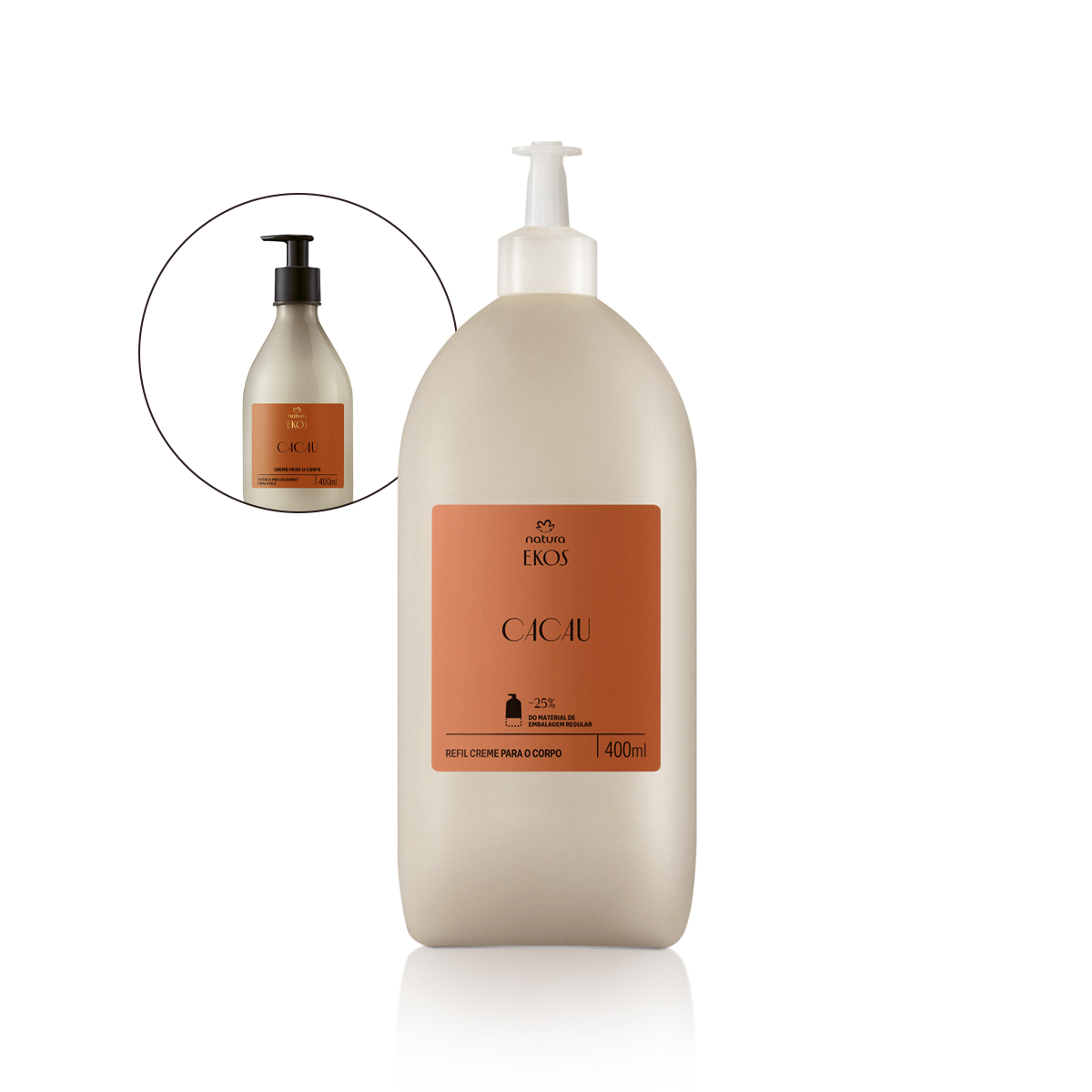 Refil Creme Desodorante Hidratante para o Corpo Ekos Cacau