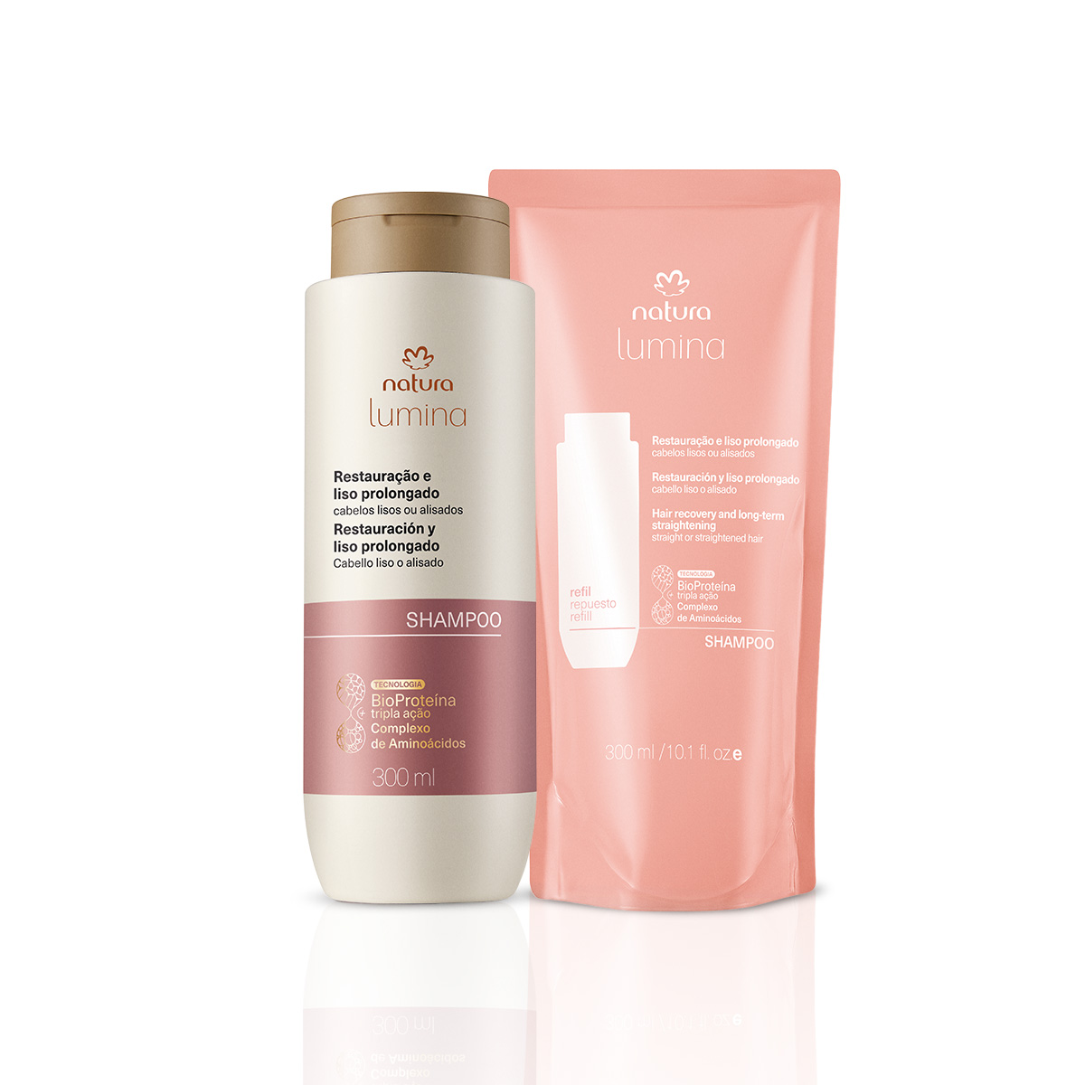 Kit Lumina Shampoo Restauração e Liso Prolongado