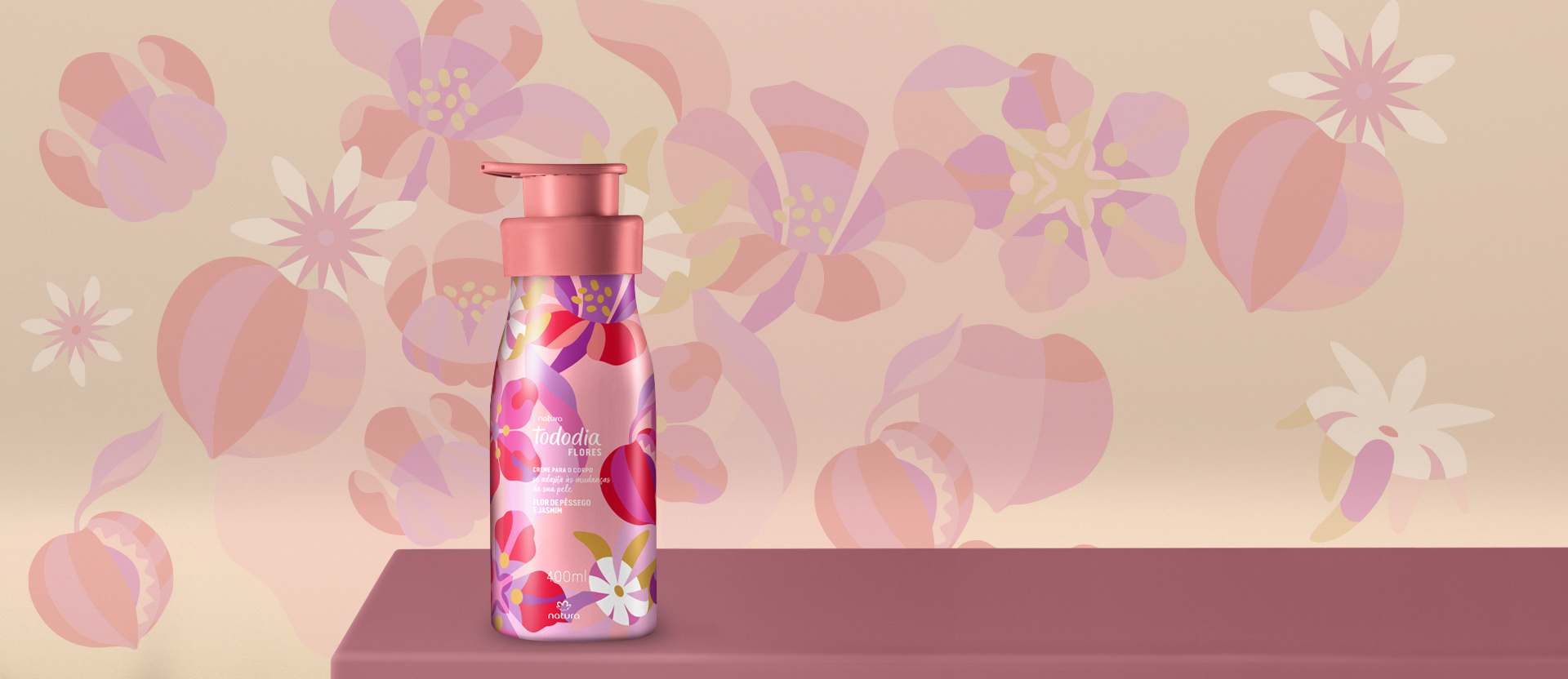 Creme Desodorante Nutritivo para o Corpo Tododia Flor de Pêssego e Jasmim