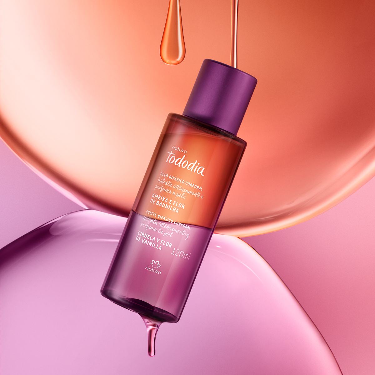 Óleo Bifásico Corporal Tododia Ameixa e Flor de Baunilha