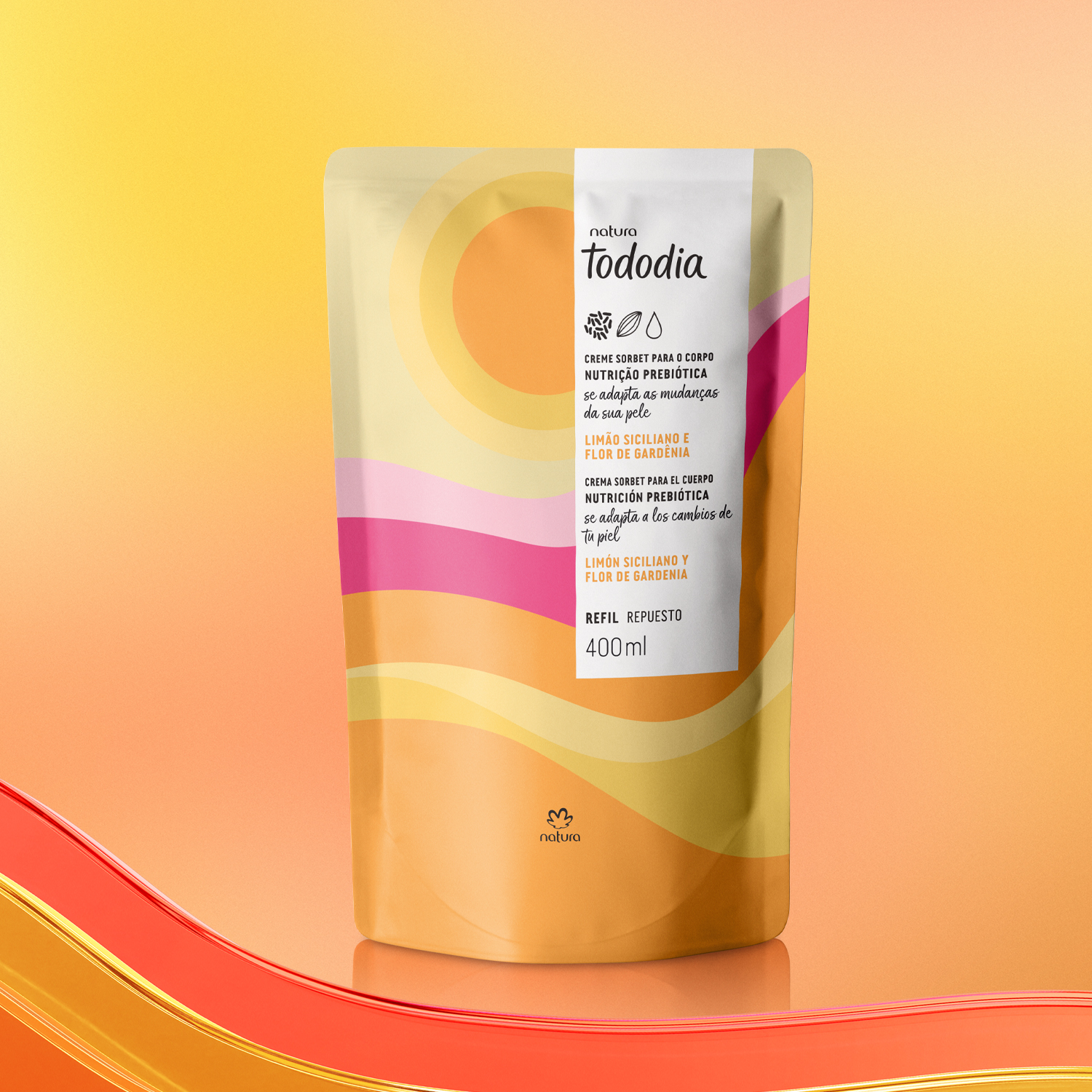 Refil Creme Desodorante Nutritivo Tododia Limão Siciliano e Flor de Gardênia