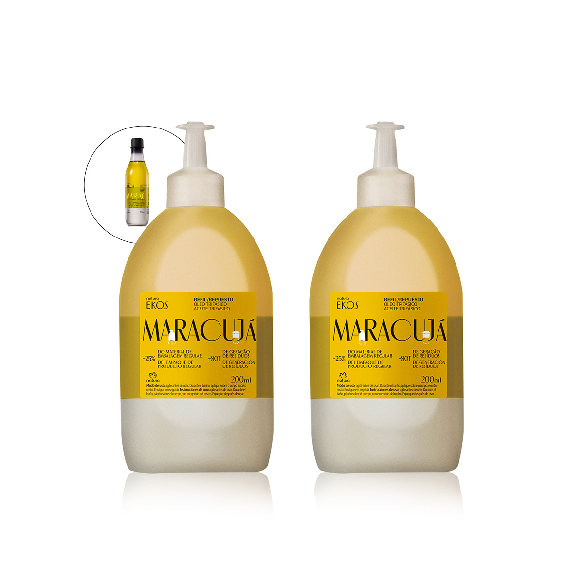 Kit Duo Aceite Trifásico Maracuyá Ekos Refill