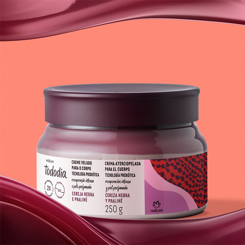Crema aterciopelada corporal Tododia Cereza negra y praliné