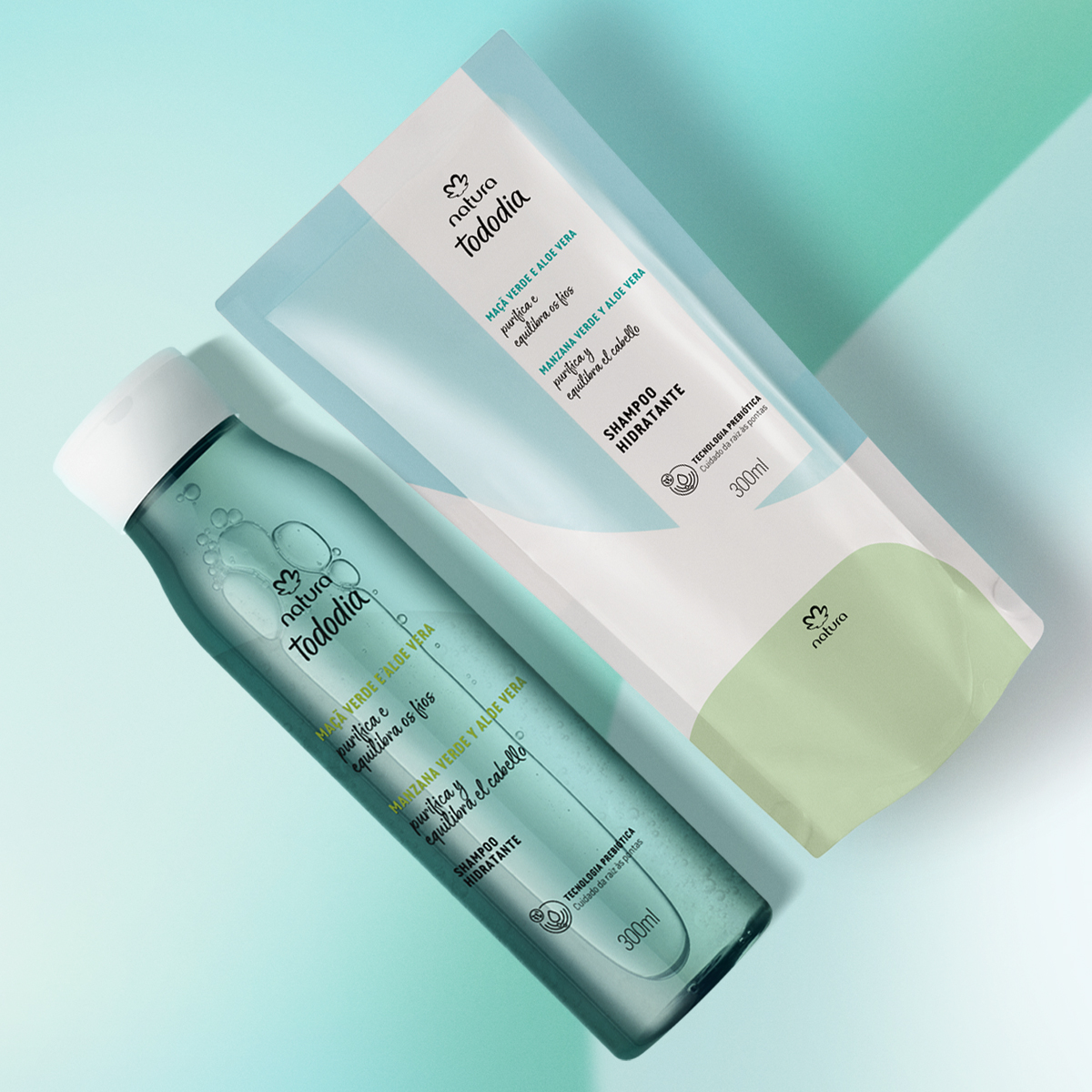 Kit Shampoo Hidratante Tododia Manzana Verde y Aloe Vera con Repuesto
