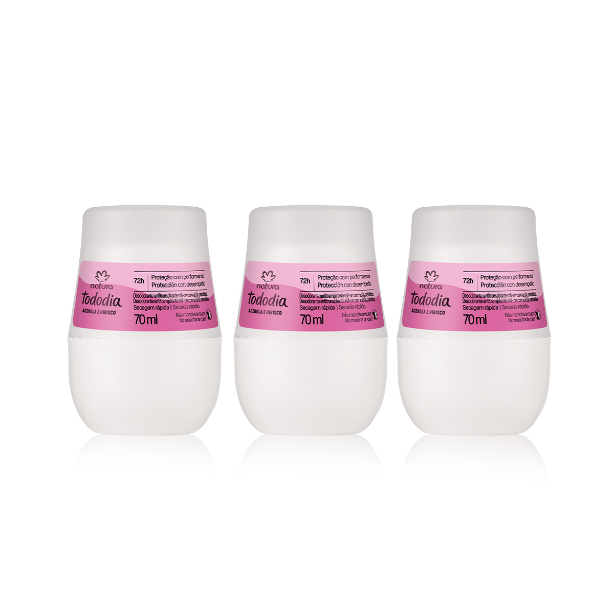 Kit Desodorante Antitranspirante Roll-on Tododia Acerola e Hibisco