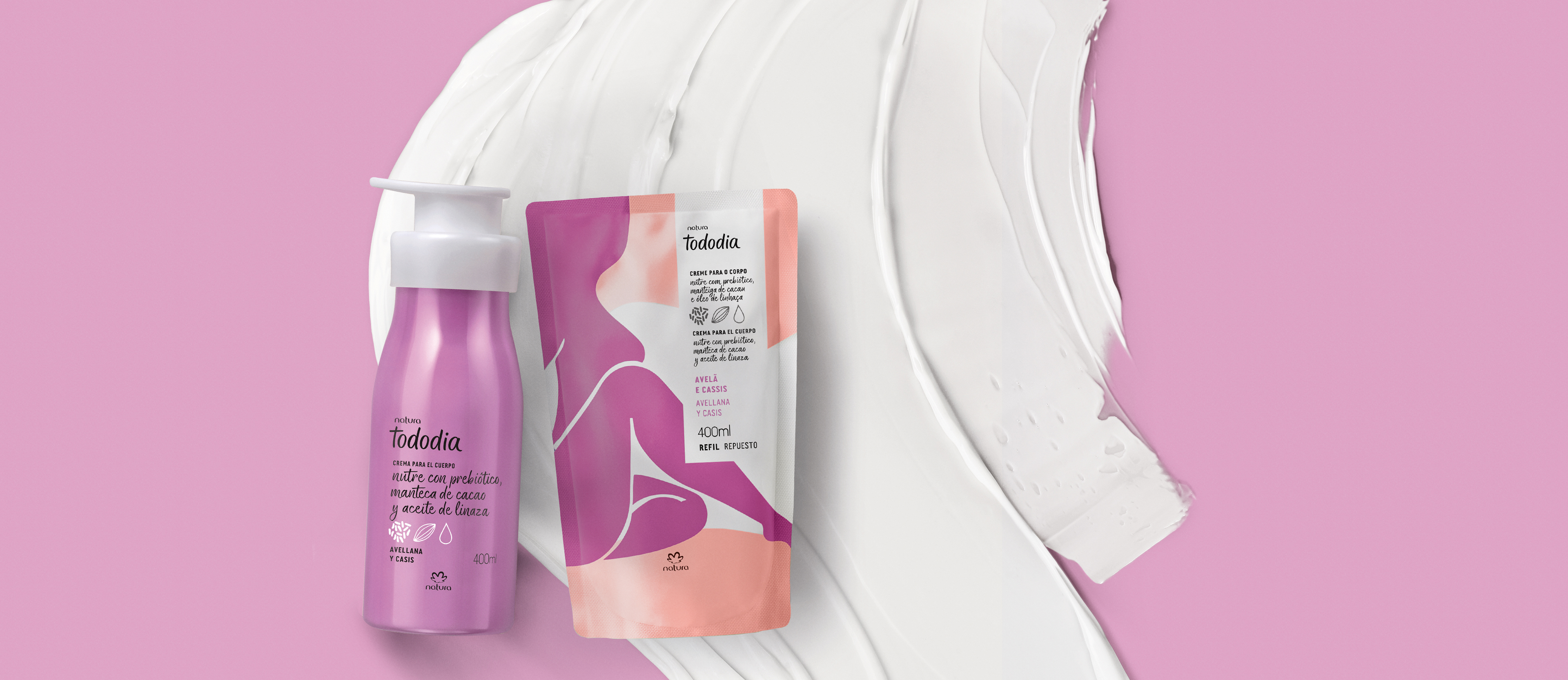 Kit Hidratante Corporal con Repuesto Tododia Avellana y Casis
