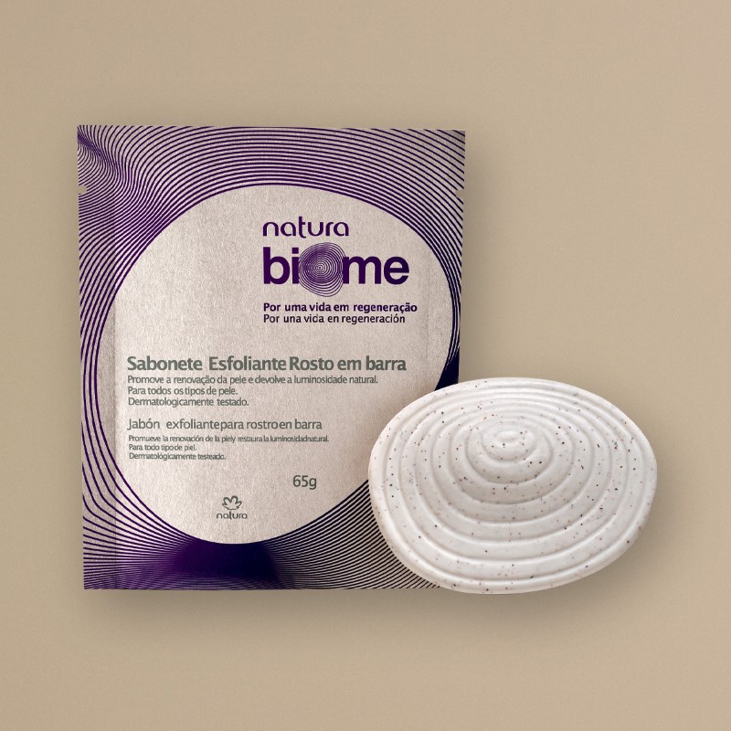 Jabón en barra facial exfoliante Biome