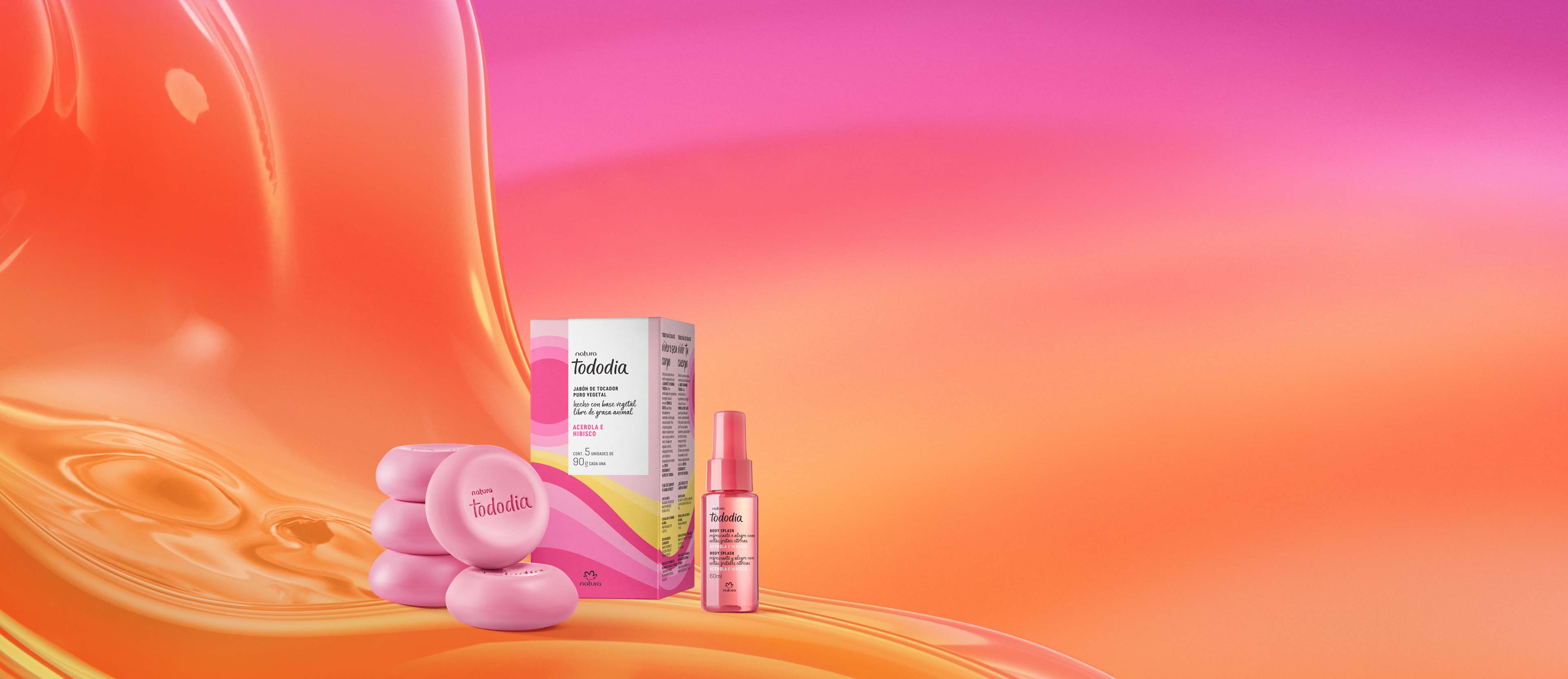 Kit Jabones y Mini Body Splash Tododia Acerola e Hibisco