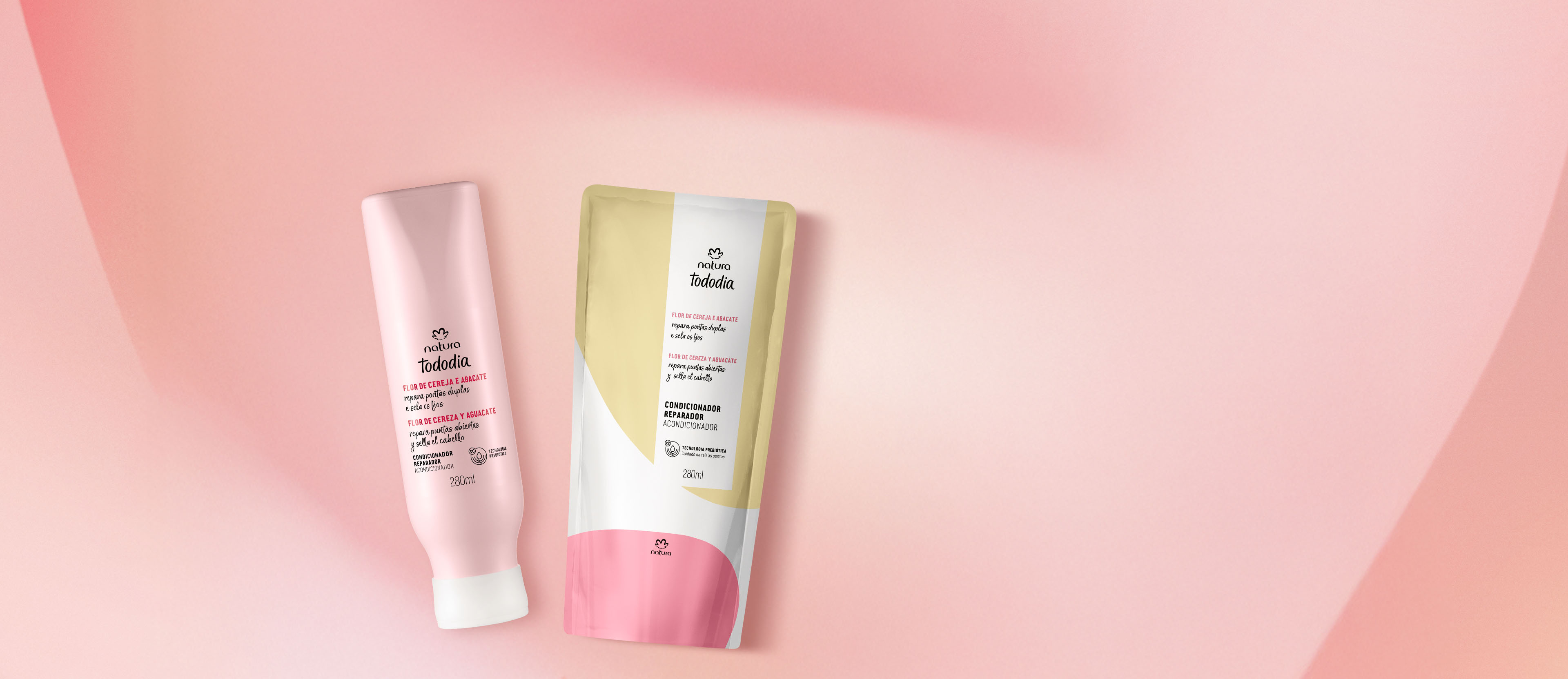 Kit Acondicionador de Reparación con Repuesto Tododia Flor de Cereza y Palta