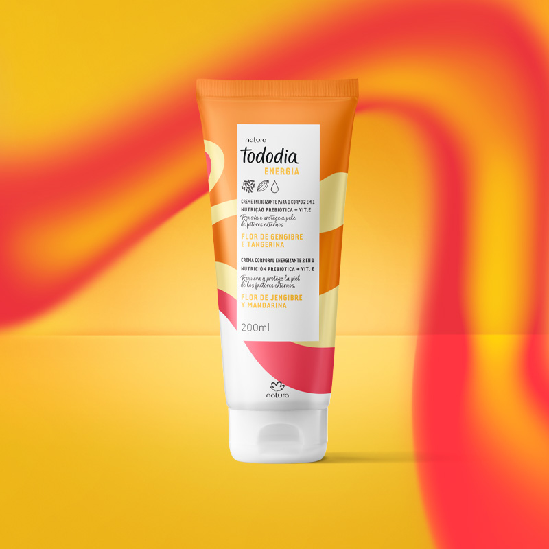 Hidratante corporal energizante 2 en 1 Tododia Flor de jengibre y Mandarina